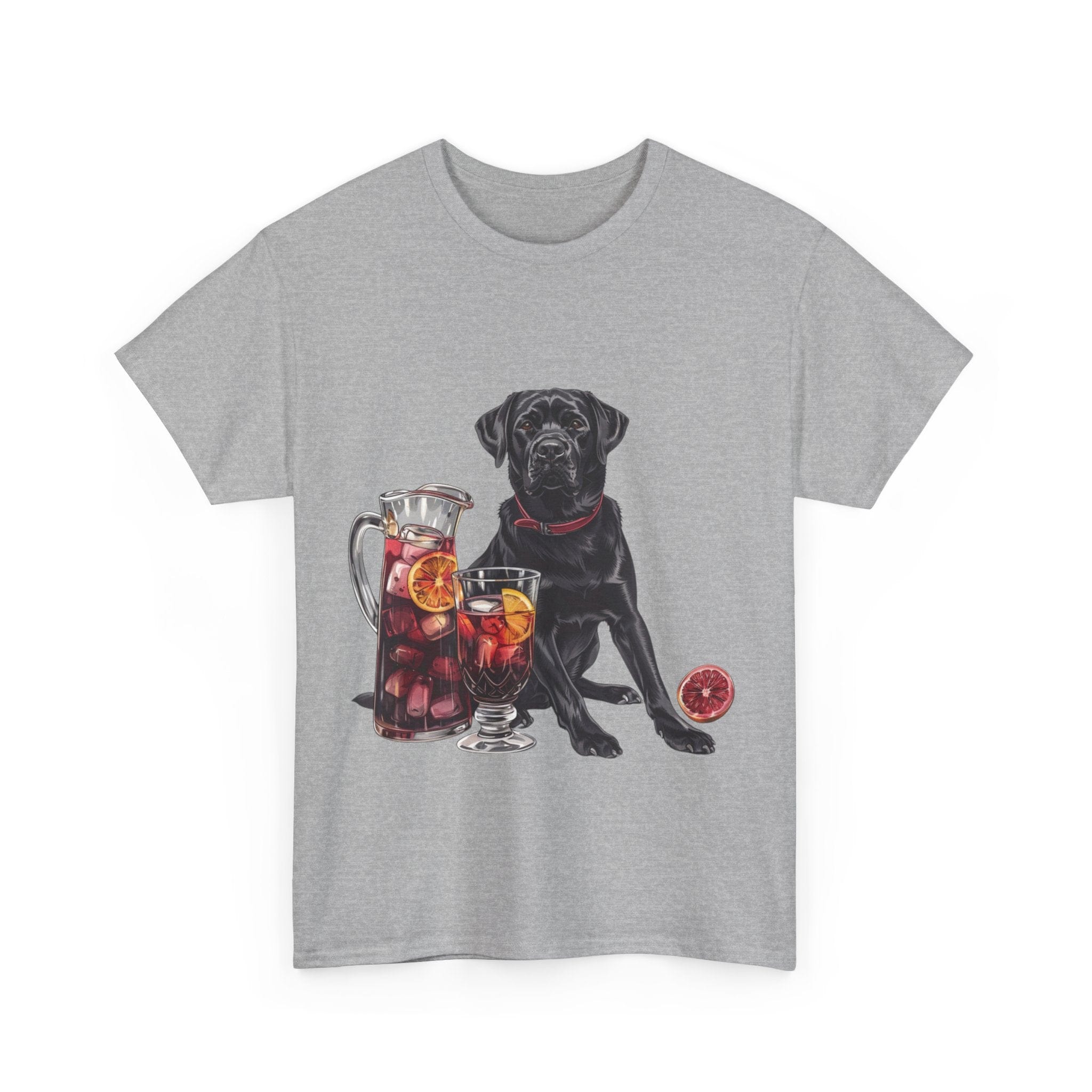 Printify T-Shirt Black Labrador & Sangria – A Classy Blend of Elegance and Flavor