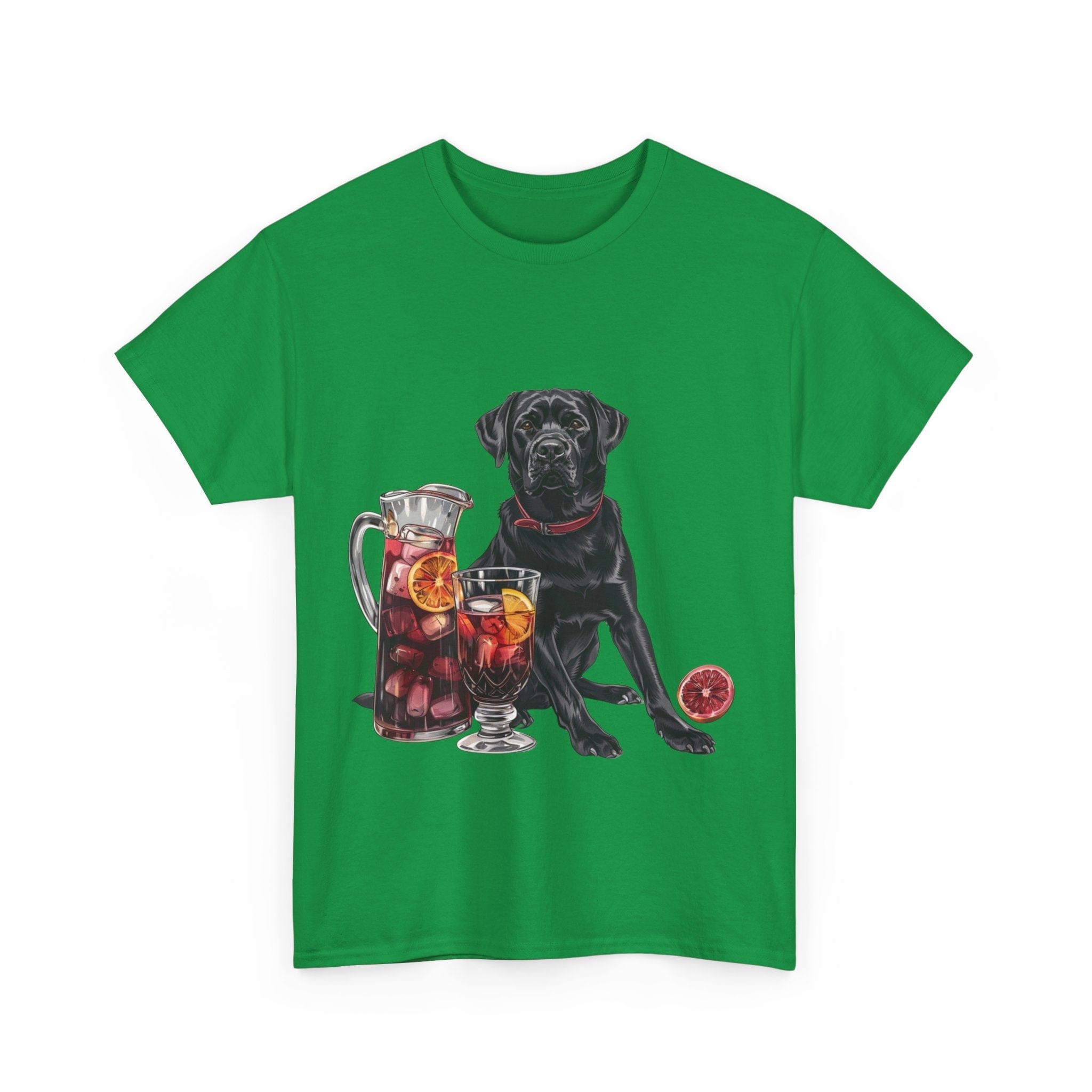 Printify T-Shirt Black Labrador & Sangria – A Classy Blend of Elegance and Flavor