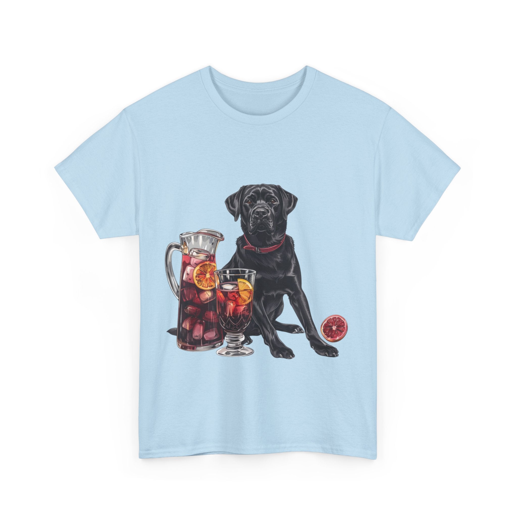 Printify T-Shirt Black Labrador & Sangria – A Classy Blend of Elegance and Flavor