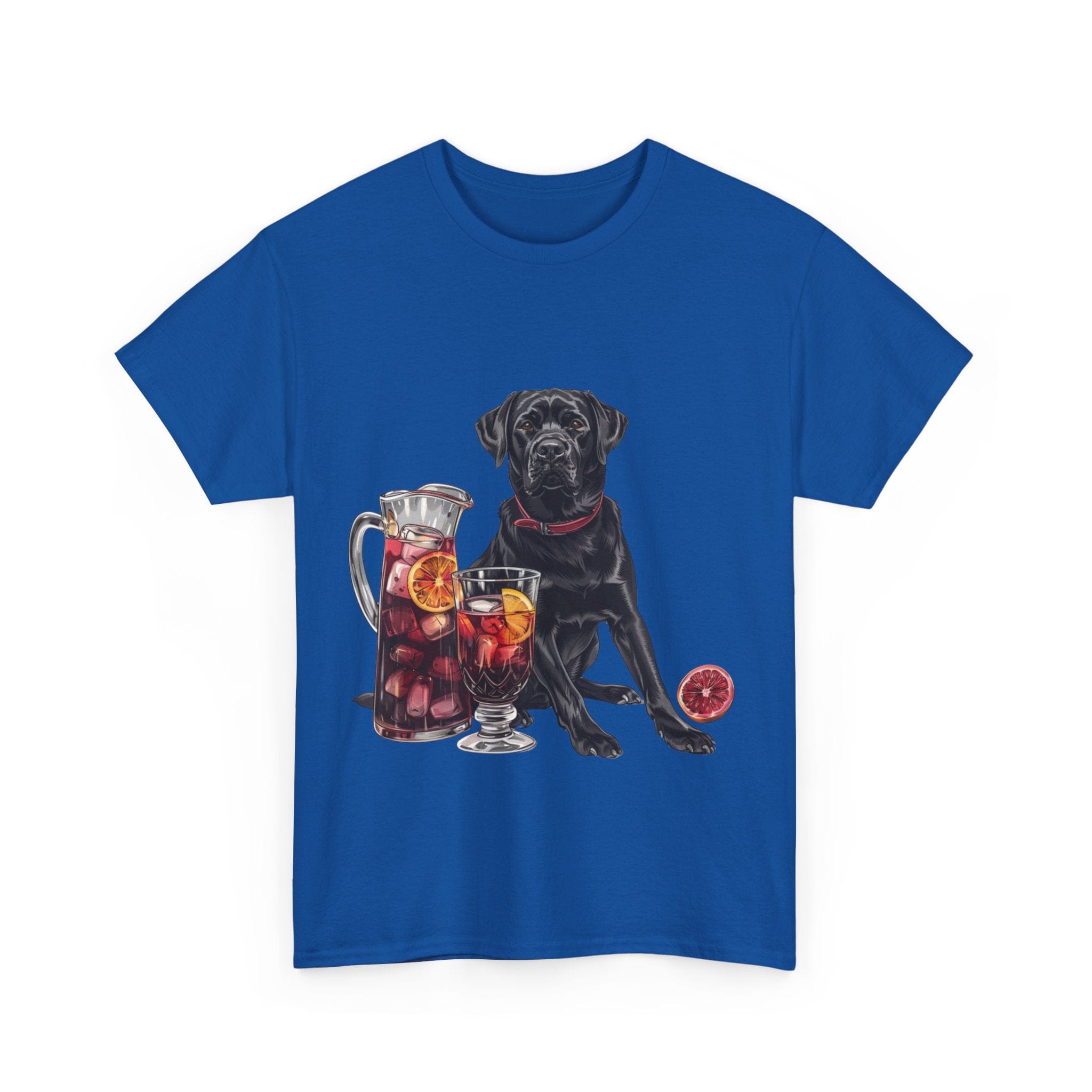 Printify T-Shirt Black Labrador & Sangria – A Classy Blend of Elegance and Flavor