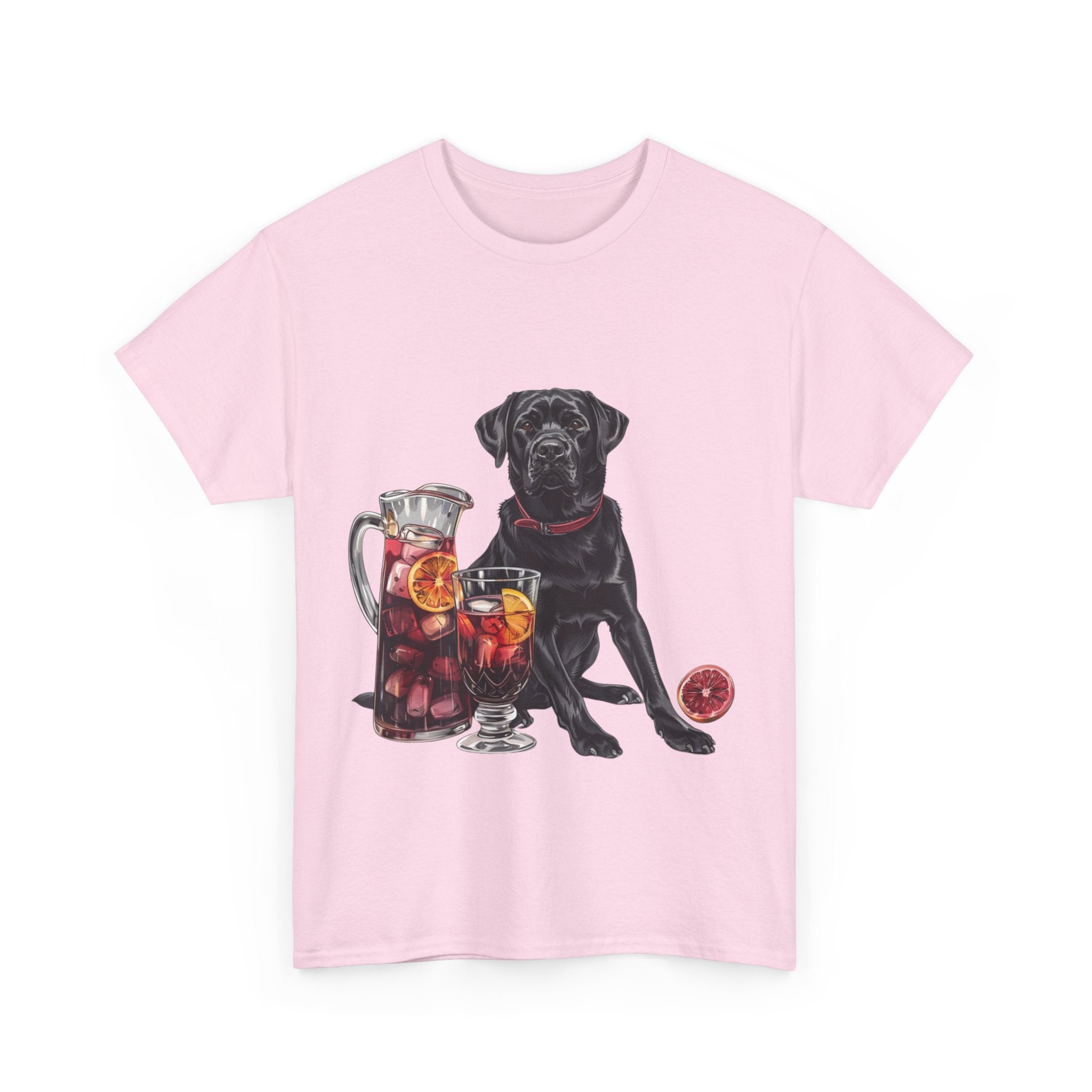 Printify T-Shirt Black Labrador & Sangria – A Classy Blend of Elegance and Flavor