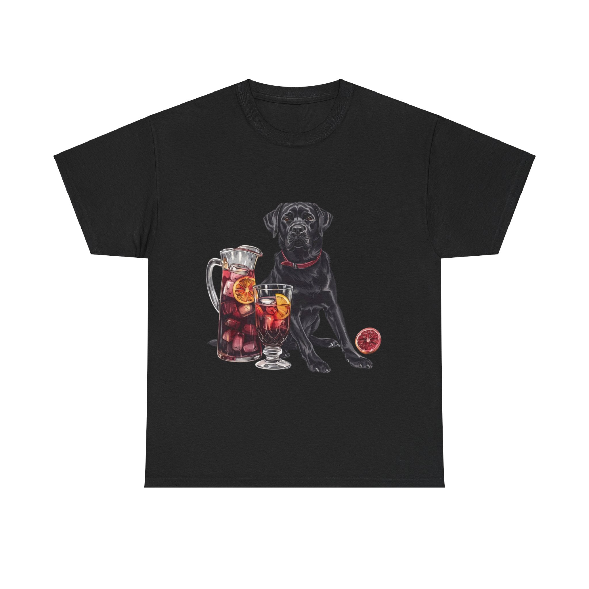 Printify T-Shirt Black / S Black Labrador & Sangria – A Classy Blend of Elegance and Flavor