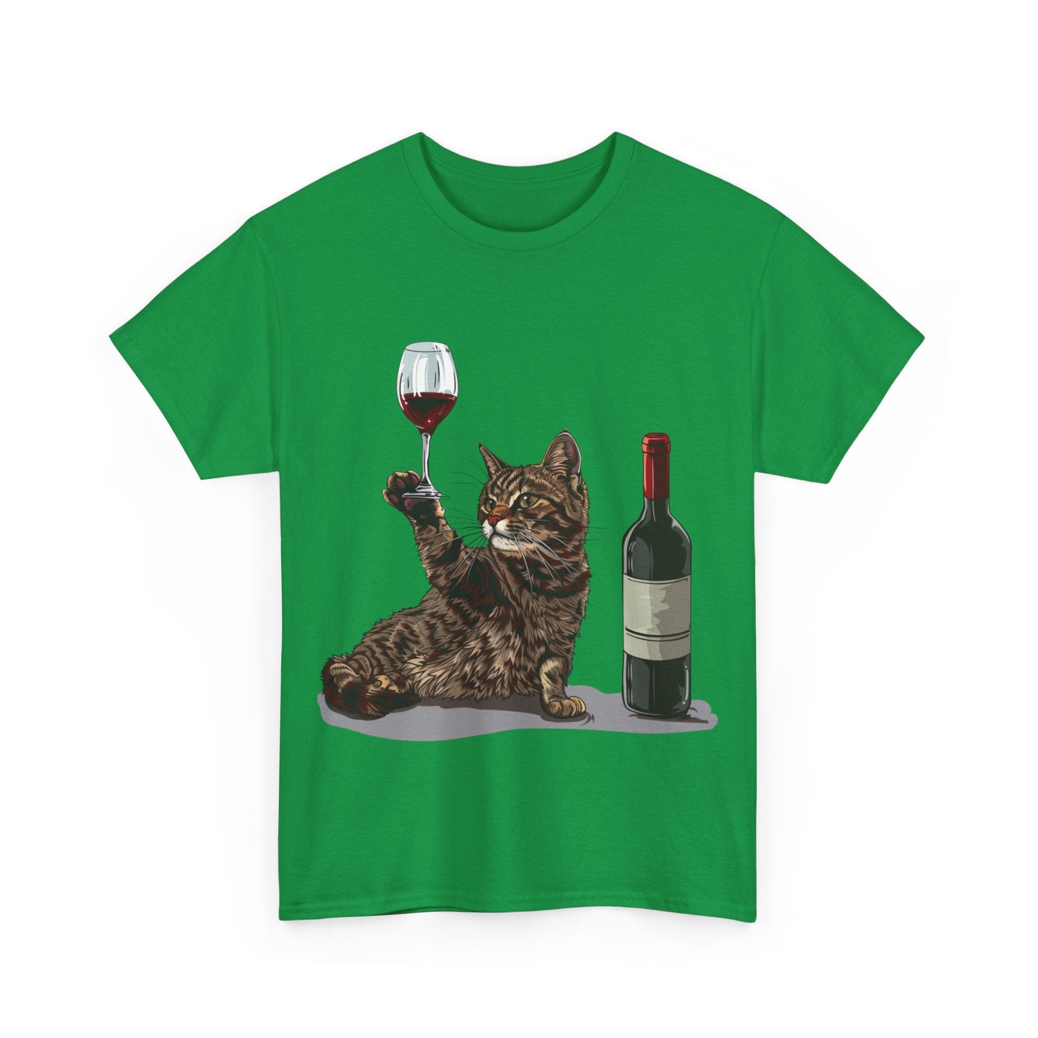 Printify T-Shirt Cat Wine Enthusiast Unisex Cotton Tee