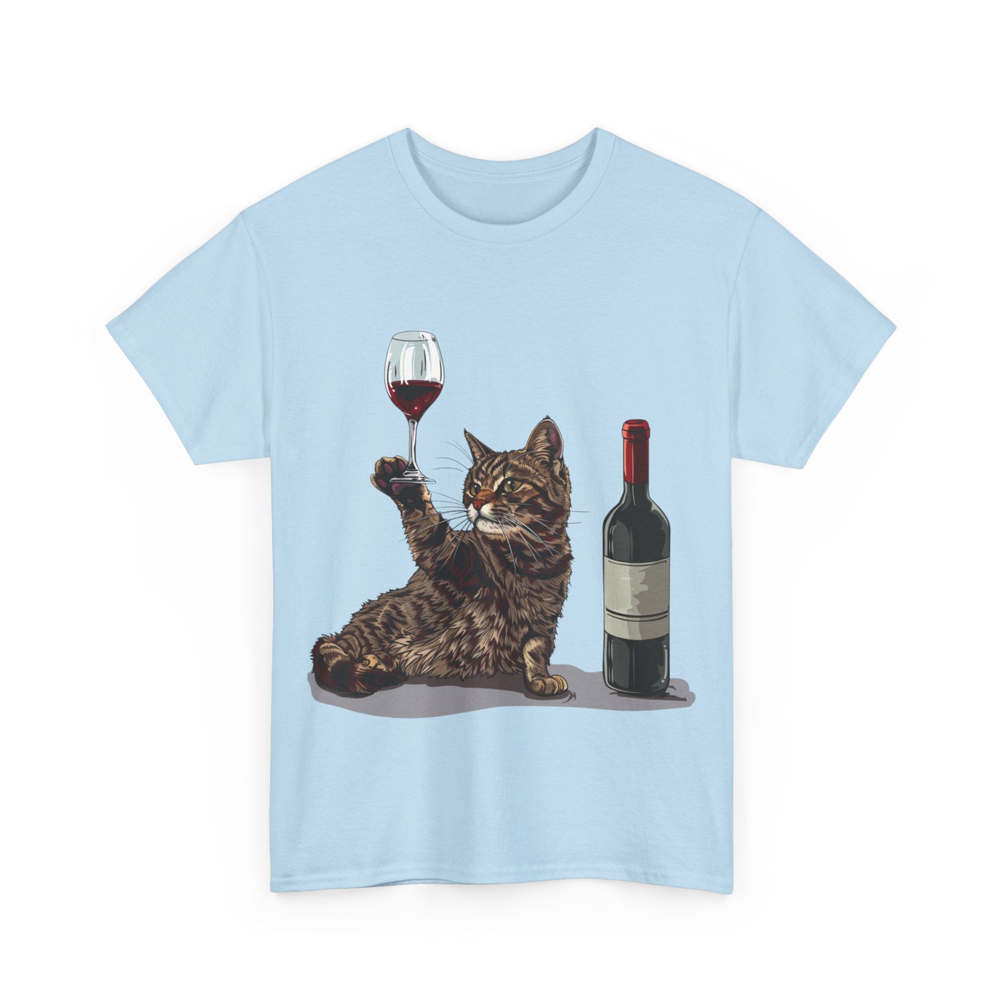 Printify T-Shirt Cat Wine Enthusiast Unisex Cotton Tee