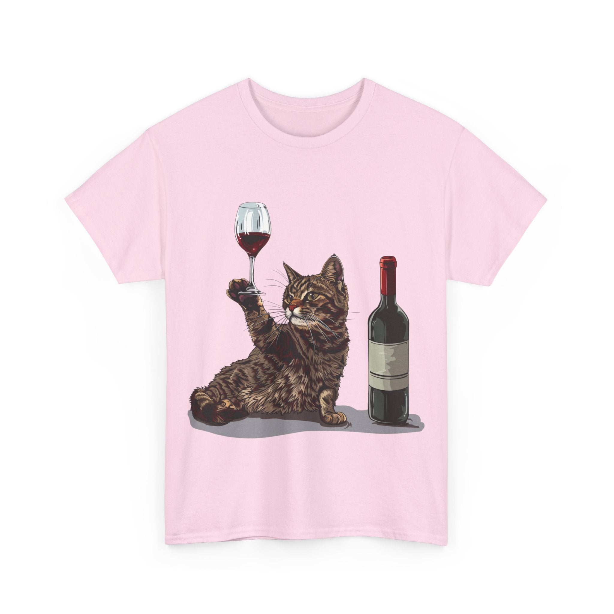 Printify T-Shirt Cat Wine Enthusiast Unisex Cotton Tee