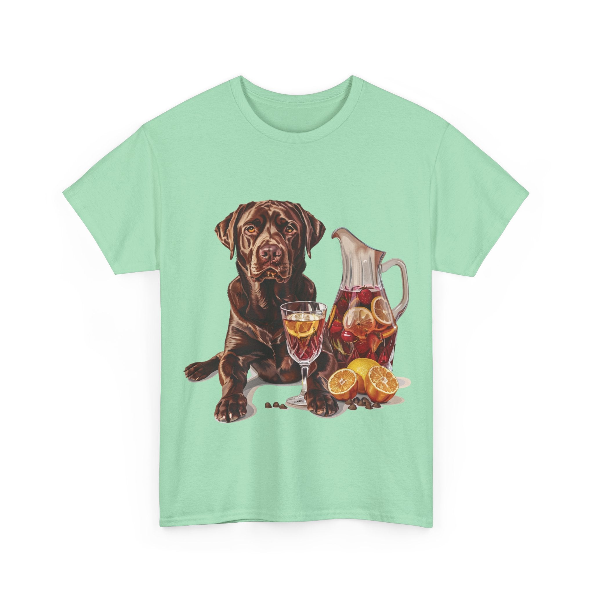 Printify T-Shirt Chocolate Lab & Fruity Sangria – A Delightful Duo for Every Occasion