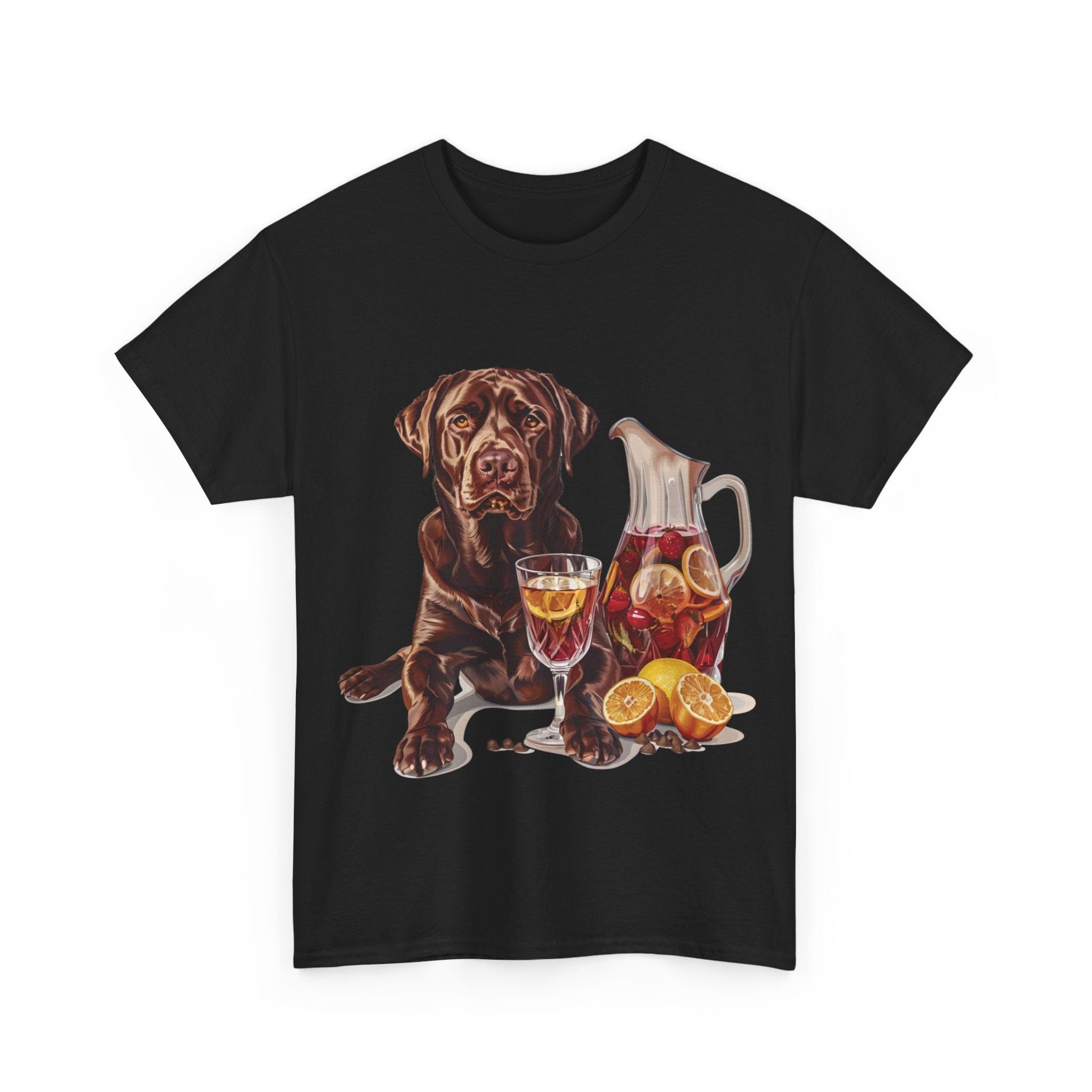 Printify T-Shirt Chocolate Lab & Fruity Sangria – A Delightful Duo for Every Occasion