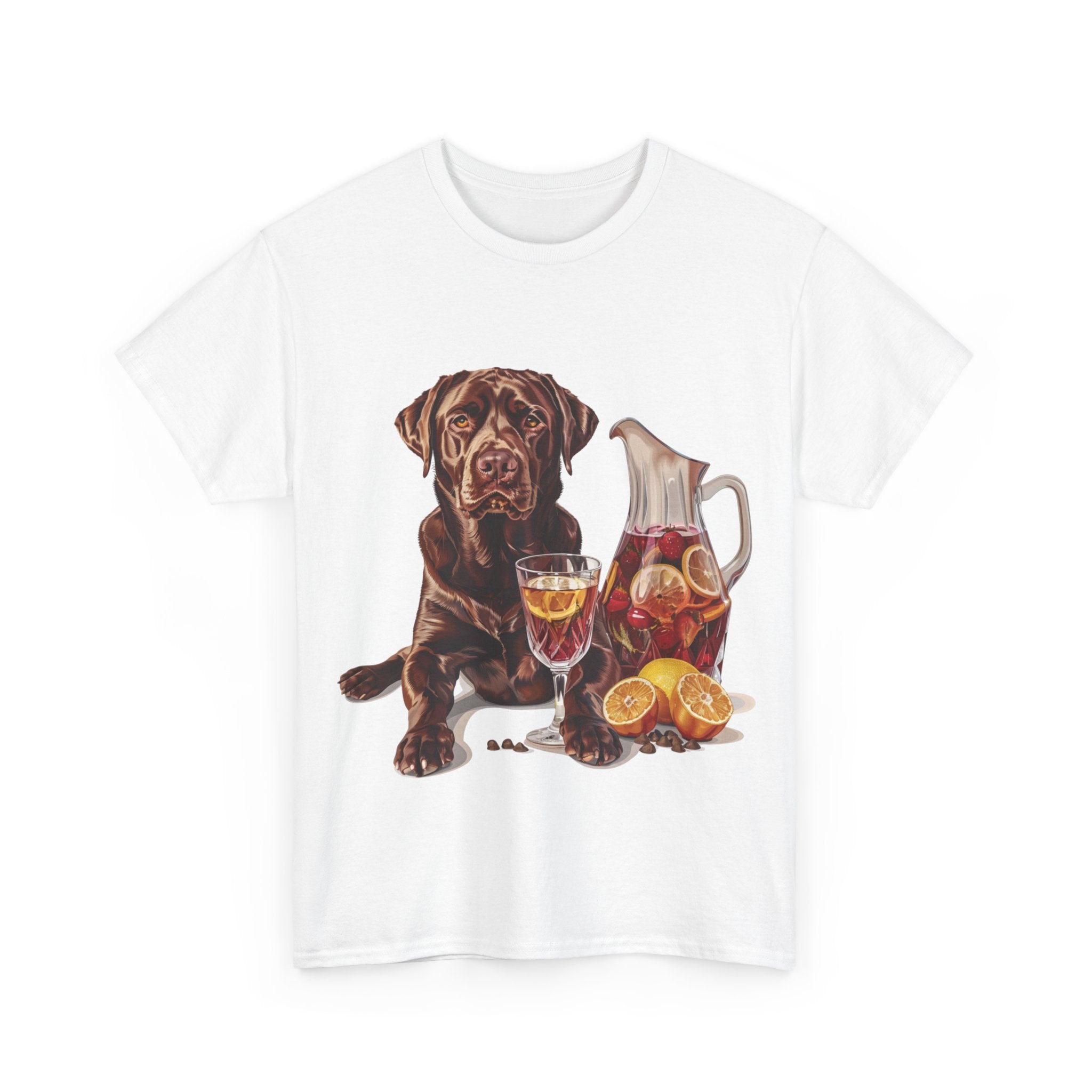 Printify T-Shirt Chocolate Lab & Fruity Sangria – A Delightful Duo for Every Occasion