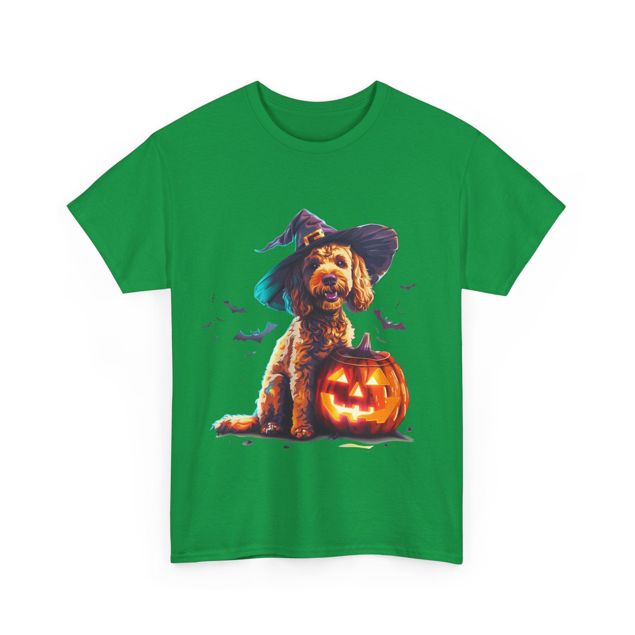 Printify T-Shirt Cockapoo in Witch Hat Halloween Tee – Unisex Cotton Shirt