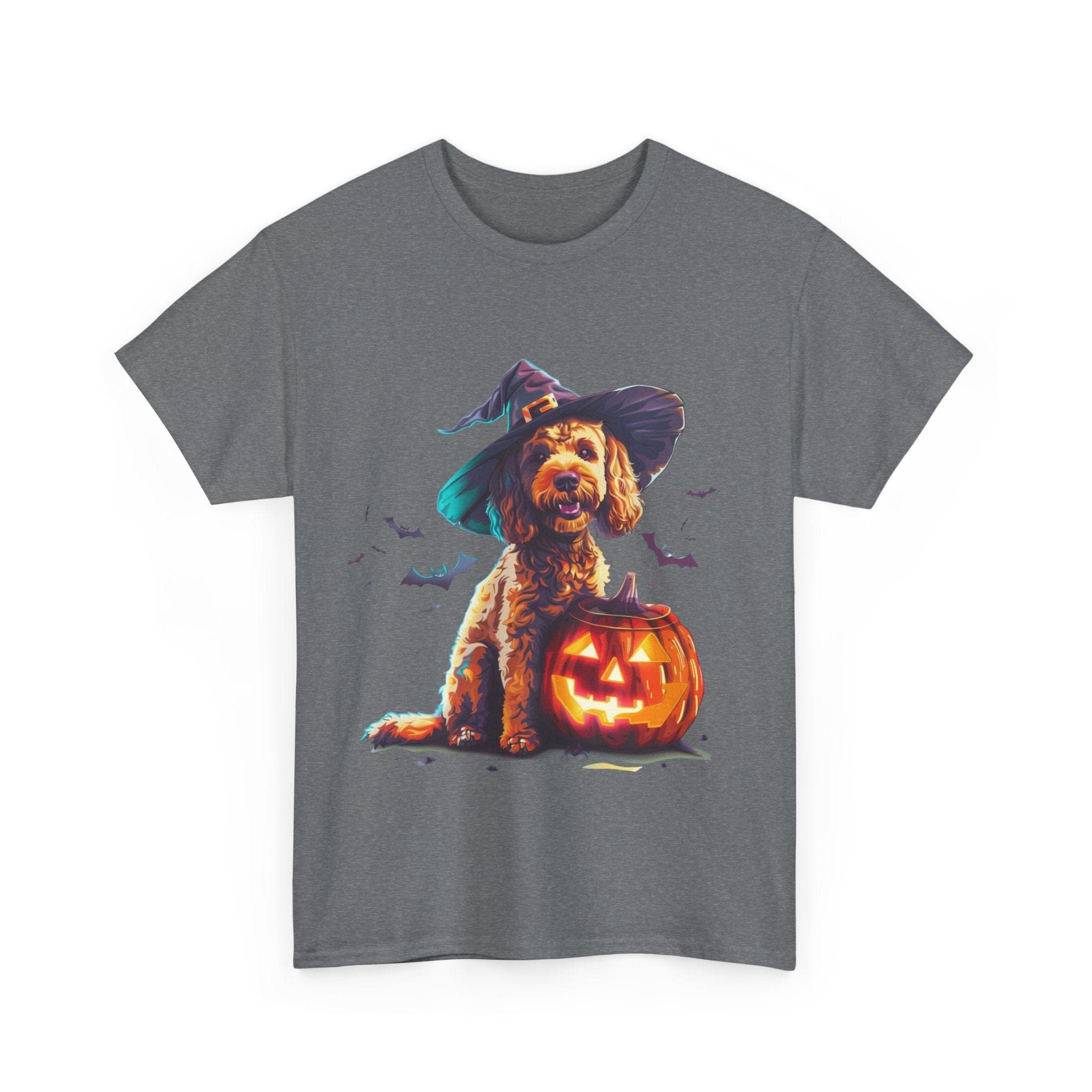 Printify T-Shirt Cockapoo in Witch Hat Halloween Tee – Unisex Cotton Shirt