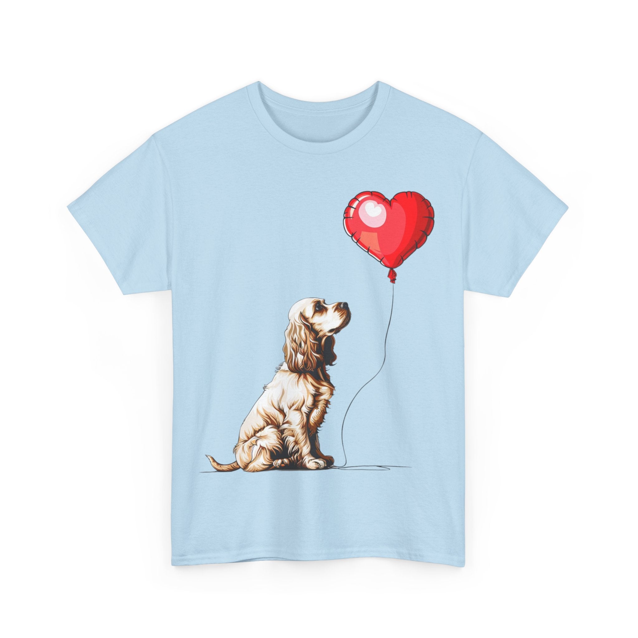 Printify T-Shirt Cocker Spaniel Love Balloon T-Shirt – Adorable Dog Lover's Apparel with Heart Balloon Graphic