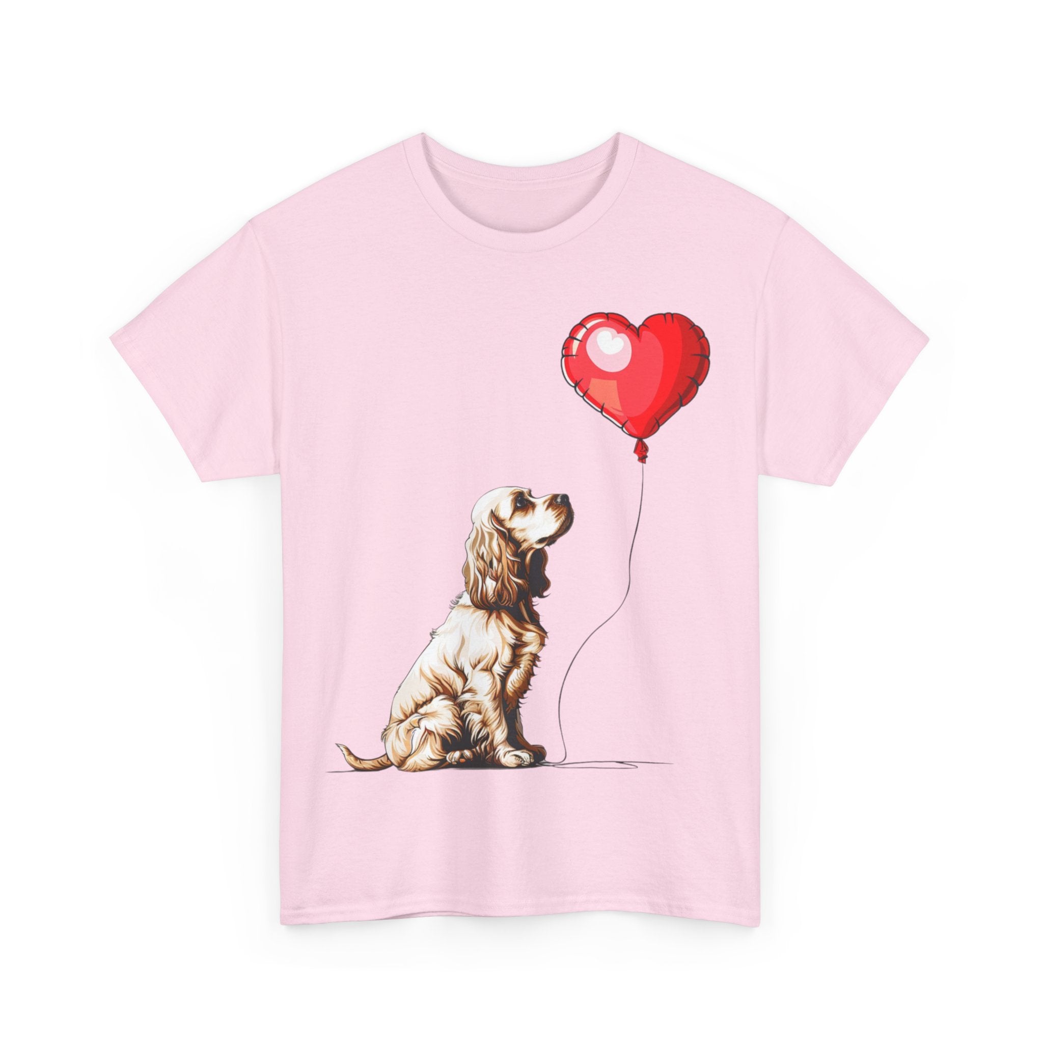 Printify T-Shirt Cocker Spaniel Love Balloon T-Shirt – Adorable Dog Lover's Apparel with Heart Balloon Graphic