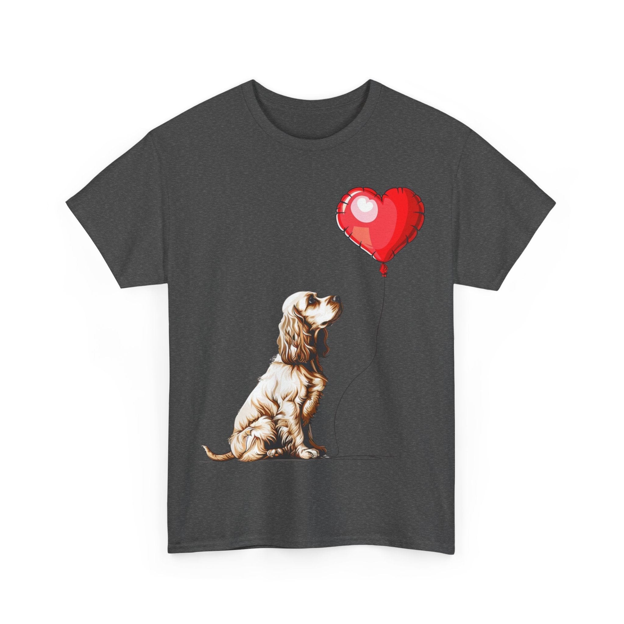 Printify T-Shirt Cocker Spaniel Love Balloon T-Shirt – Adorable Dog Lover's Apparel with Heart Balloon Graphic