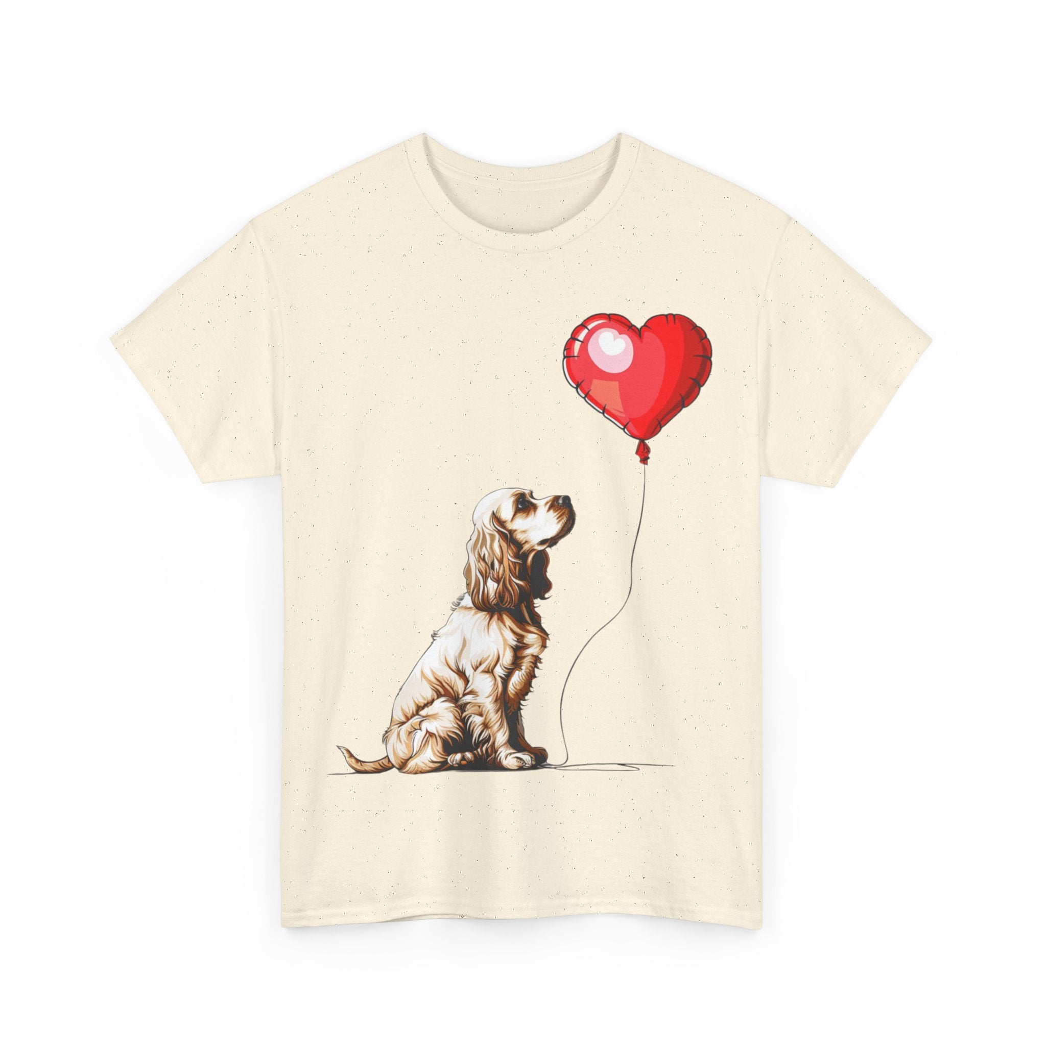 Printify T-Shirt Cocker Spaniel Love Balloon T-Shirt – Adorable Dog Lover's Apparel with Heart Balloon Graphic