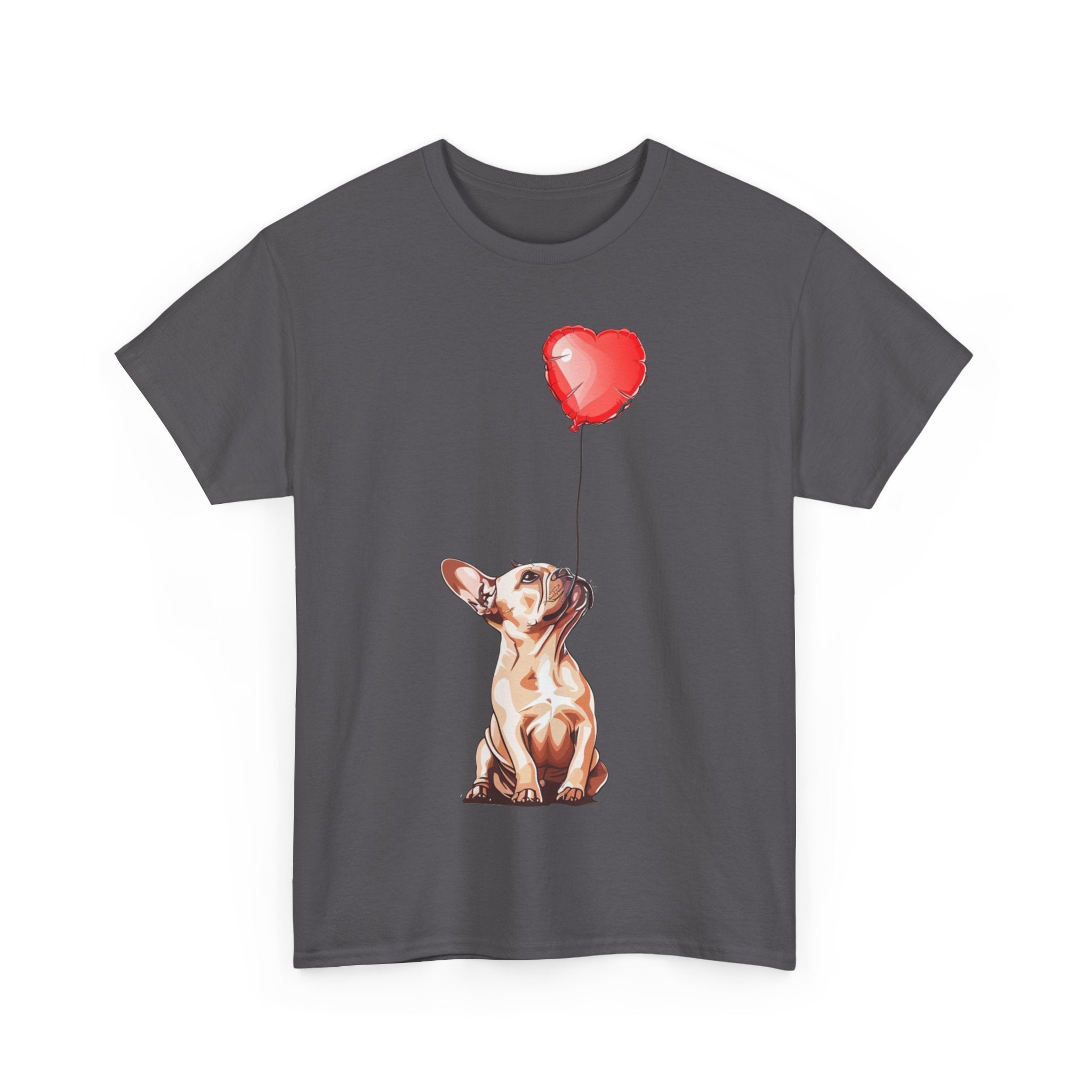 Printify T-Shirt Copy of French Bulldog Love Balloon T-Shirt – Adorable Dog Lover's Apparel with Heart Balloon Art