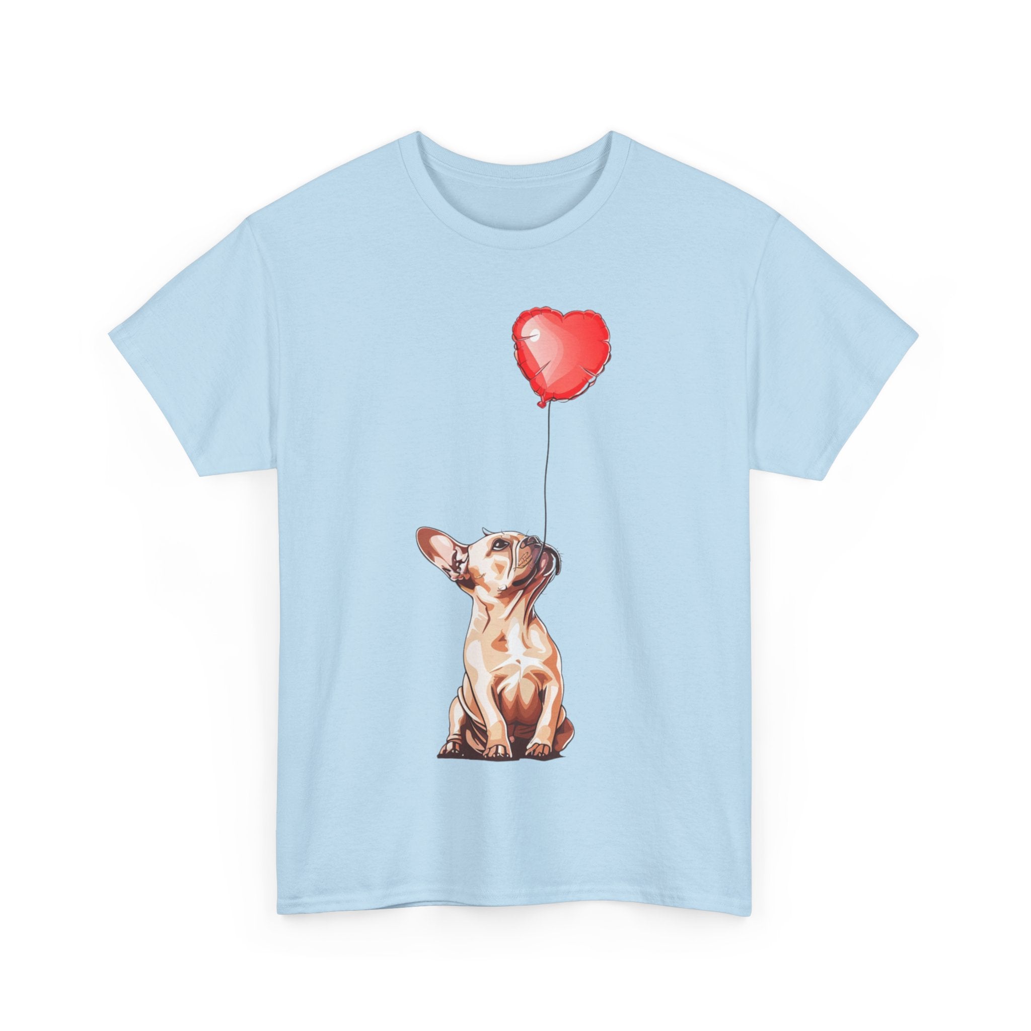 Printify T-Shirt Copy of French Bulldog Love Balloon T-Shirt – Adorable Dog Lover's Apparel with Heart Balloon Art