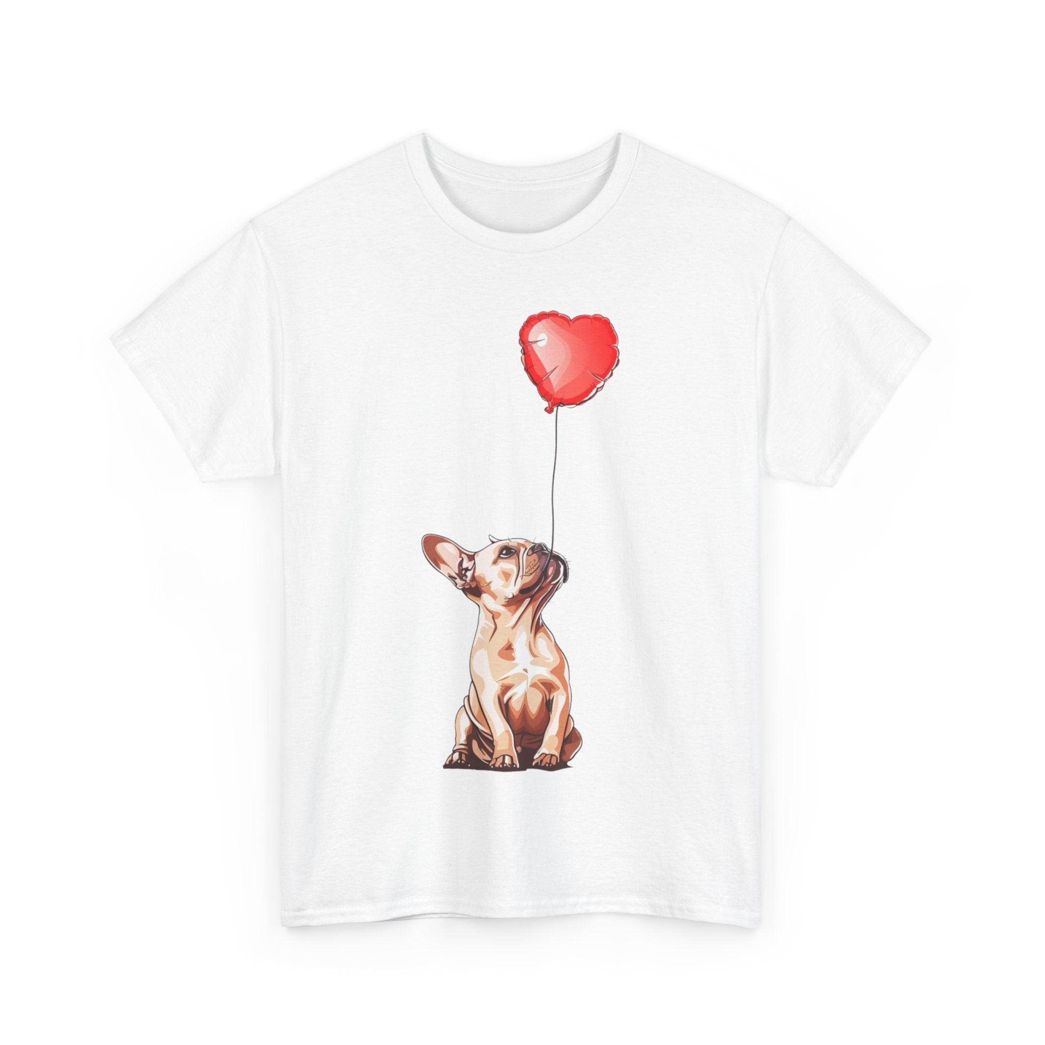 Printify T-Shirt Copy of French Bulldog Love Balloon T-Shirt – Adorable Dog Lover's Apparel with Heart Balloon Art