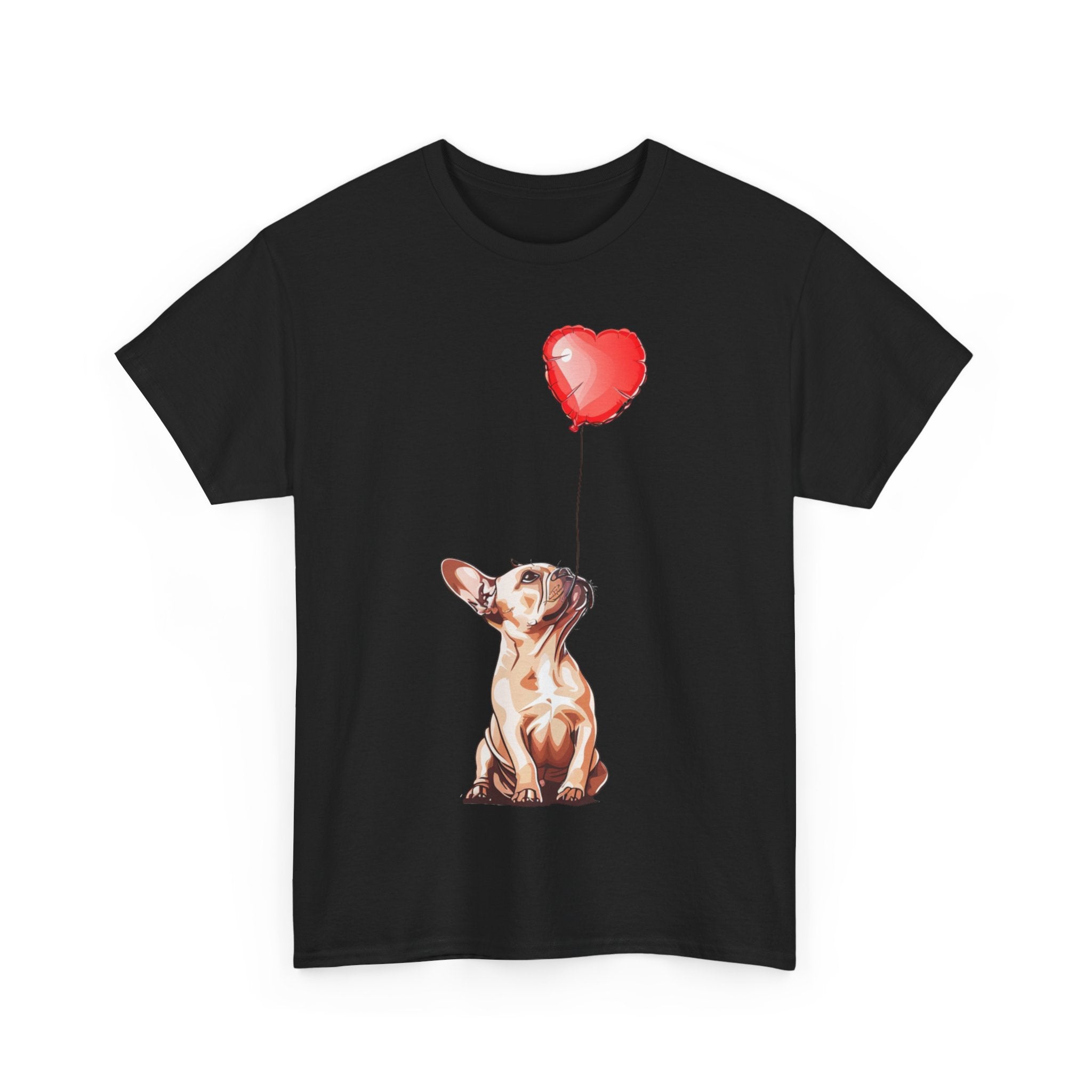 Printify T-Shirt Copy of French Bulldog Love Balloon T-Shirt – Adorable Dog Lover's Apparel with Heart Balloon Art