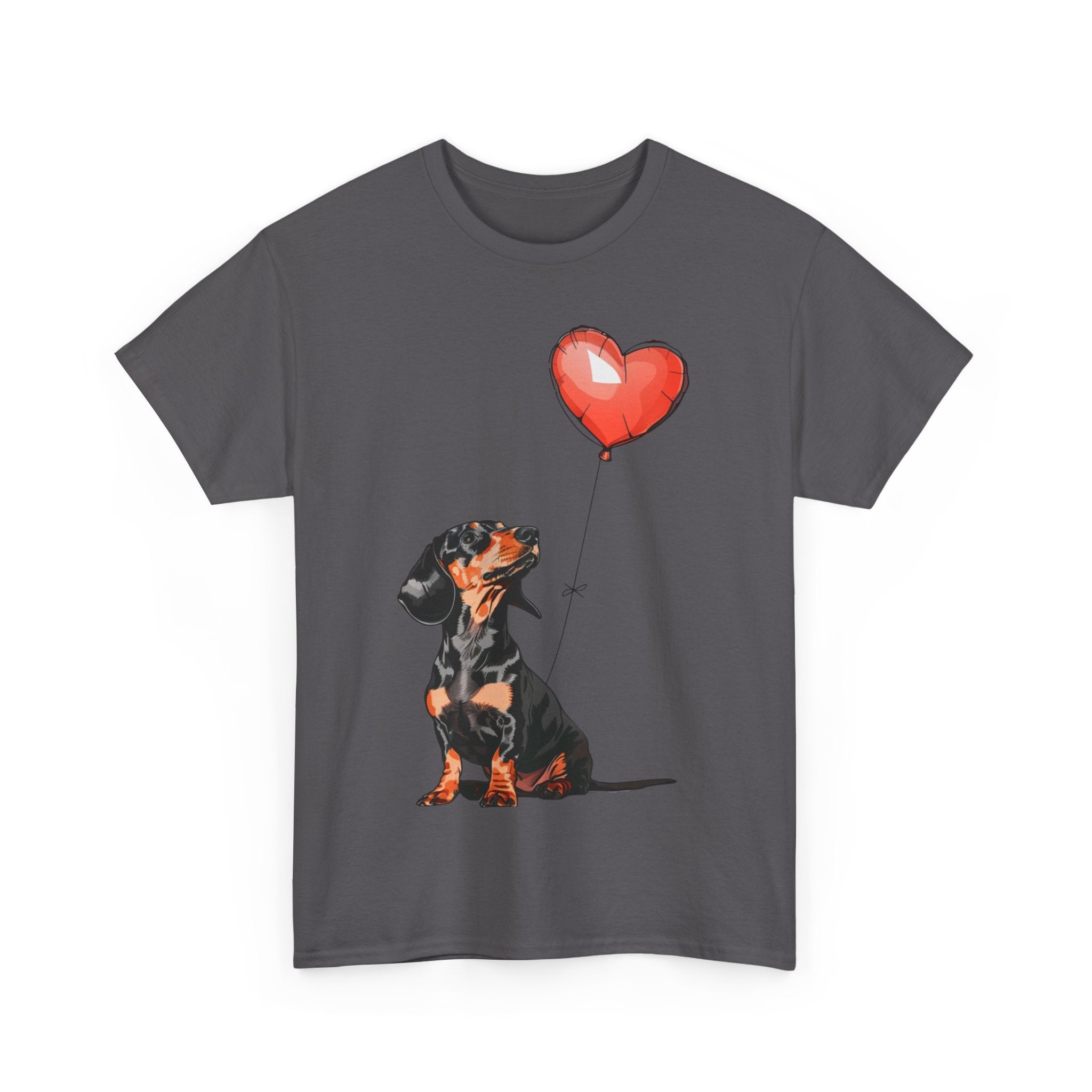 Printify T-Shirt Dachshund Heart Balloon T-Shirt – Adorable Dog Lover's Gift with Dachshund Art