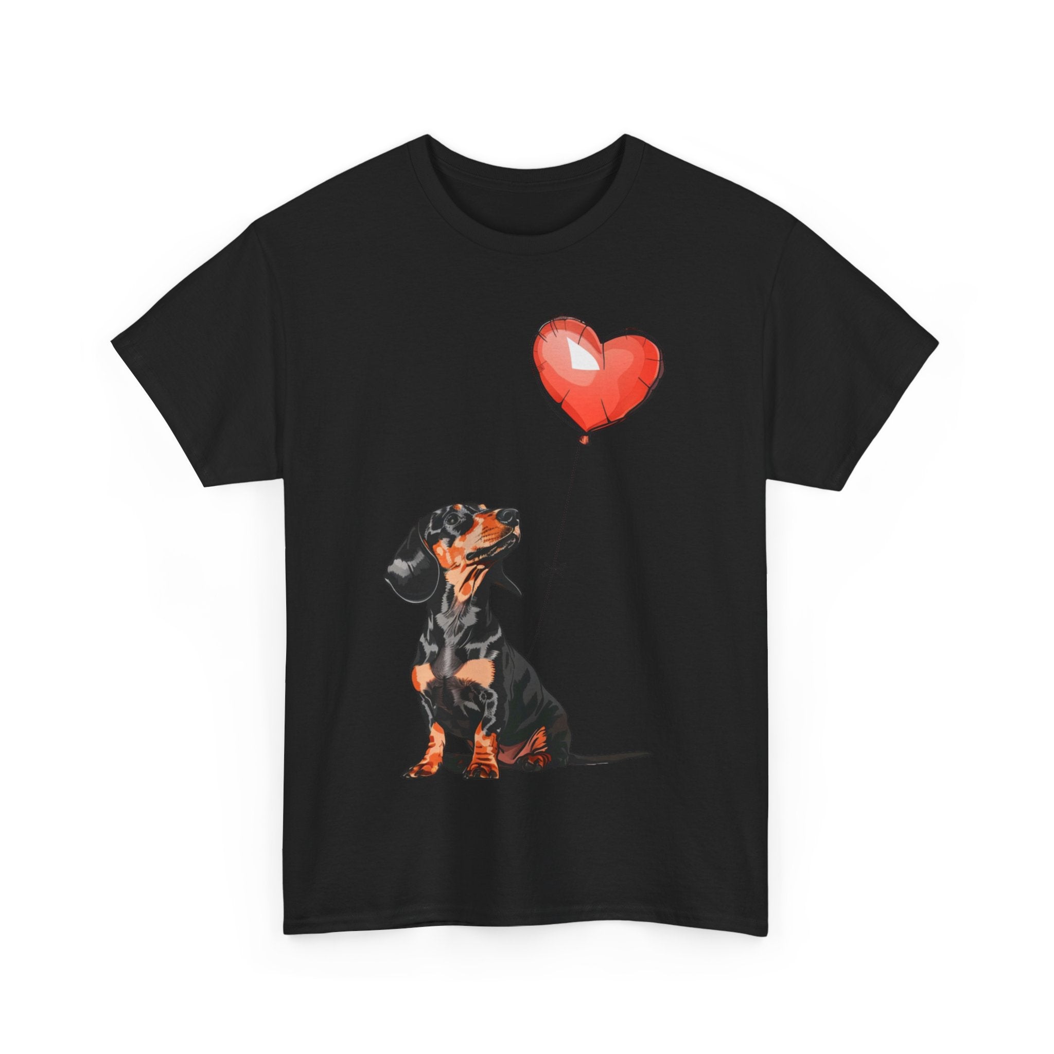 Printify T-Shirt Dachshund Heart Balloon T-Shirt – Adorable Dog Lover's Gift with Dachshund Art