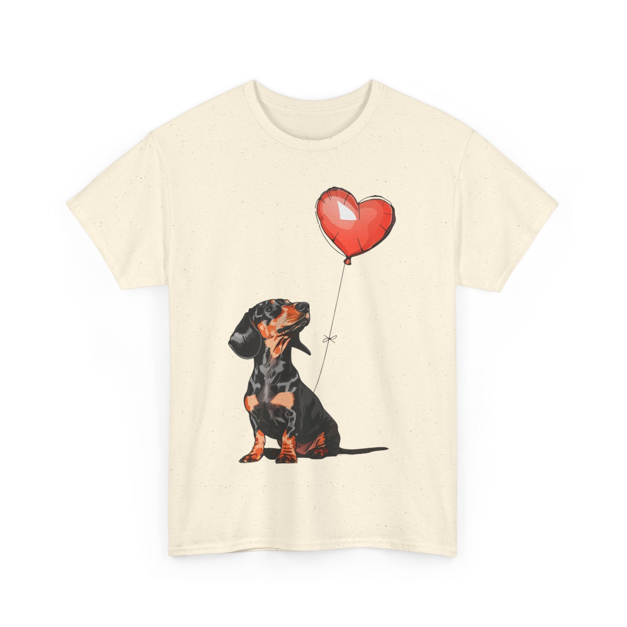 Printify T-Shirt Dachshund Heart Balloon T-Shirt – Adorable Dog Lover's Gift with Dachshund Art