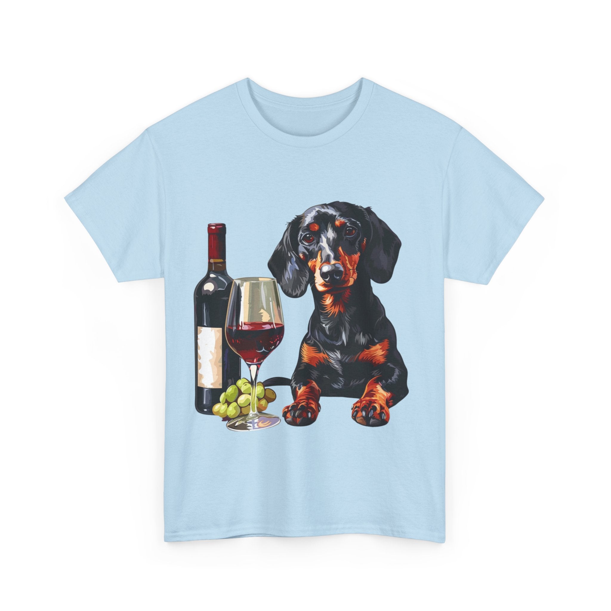 Printify T-Shirt Dachshund Wine Lover Unisex Cotton Tee