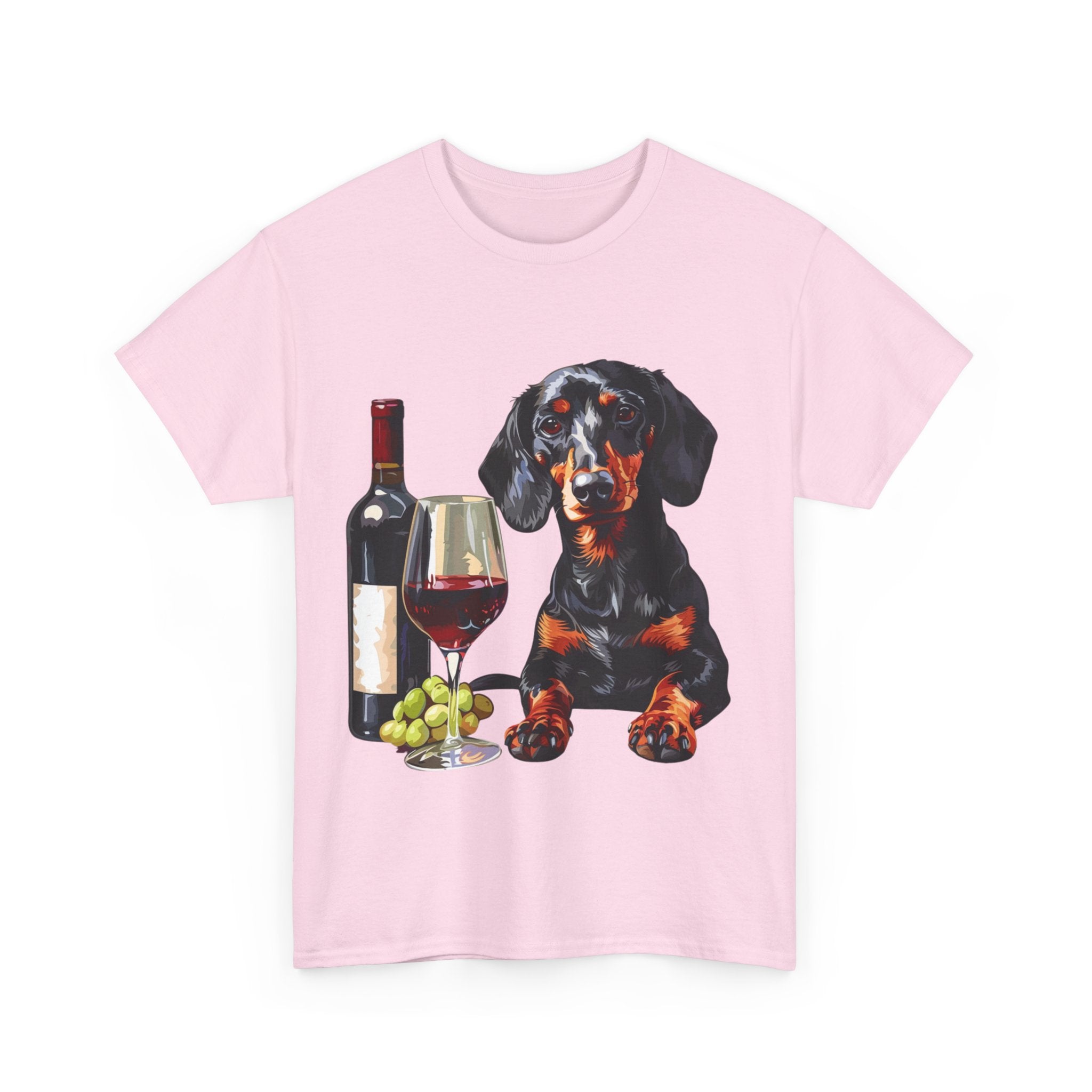 Printify T-Shirt Dachshund Wine Lover Unisex Cotton Tee