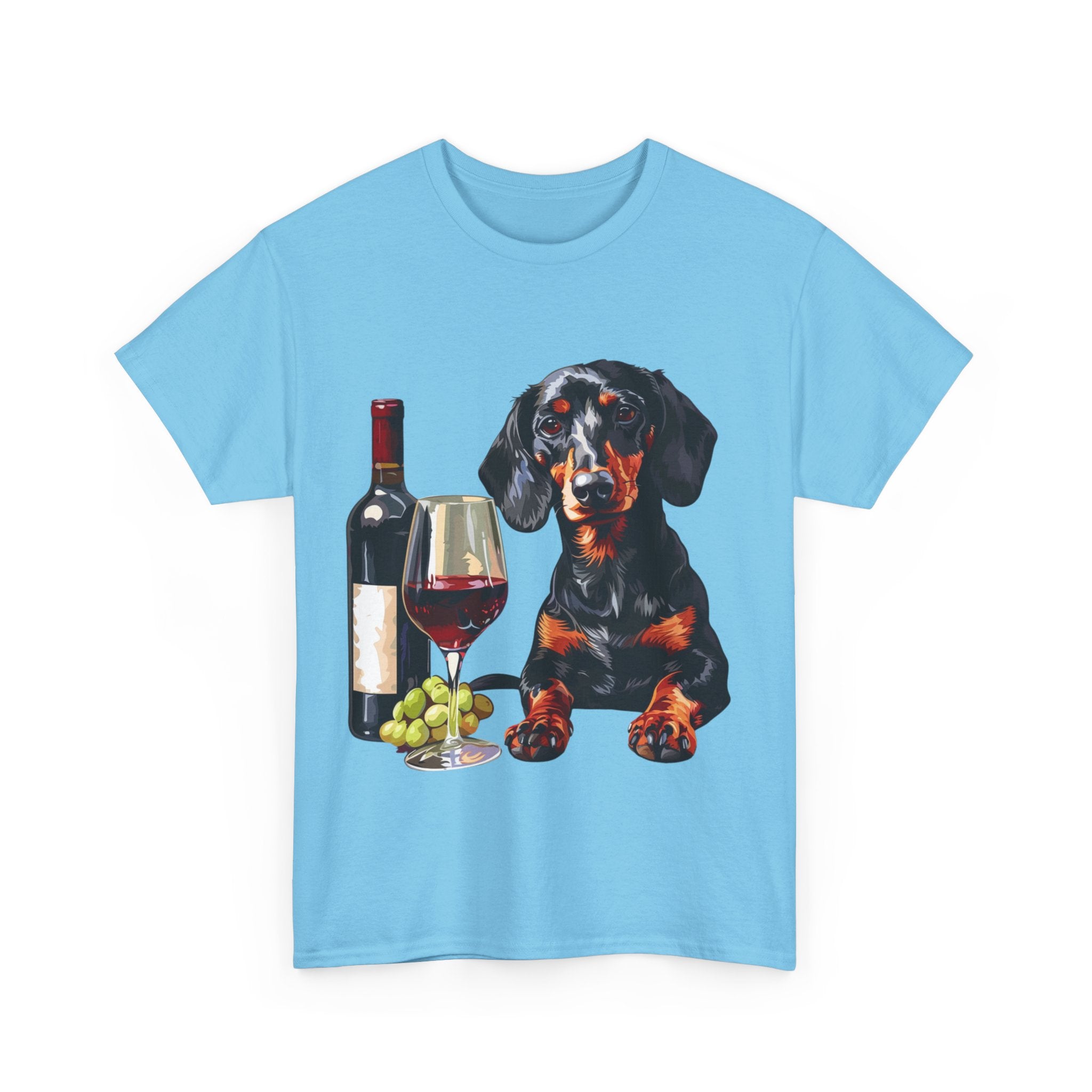 Printify T-Shirt Dachshund Wine Lover Unisex Cotton Tee