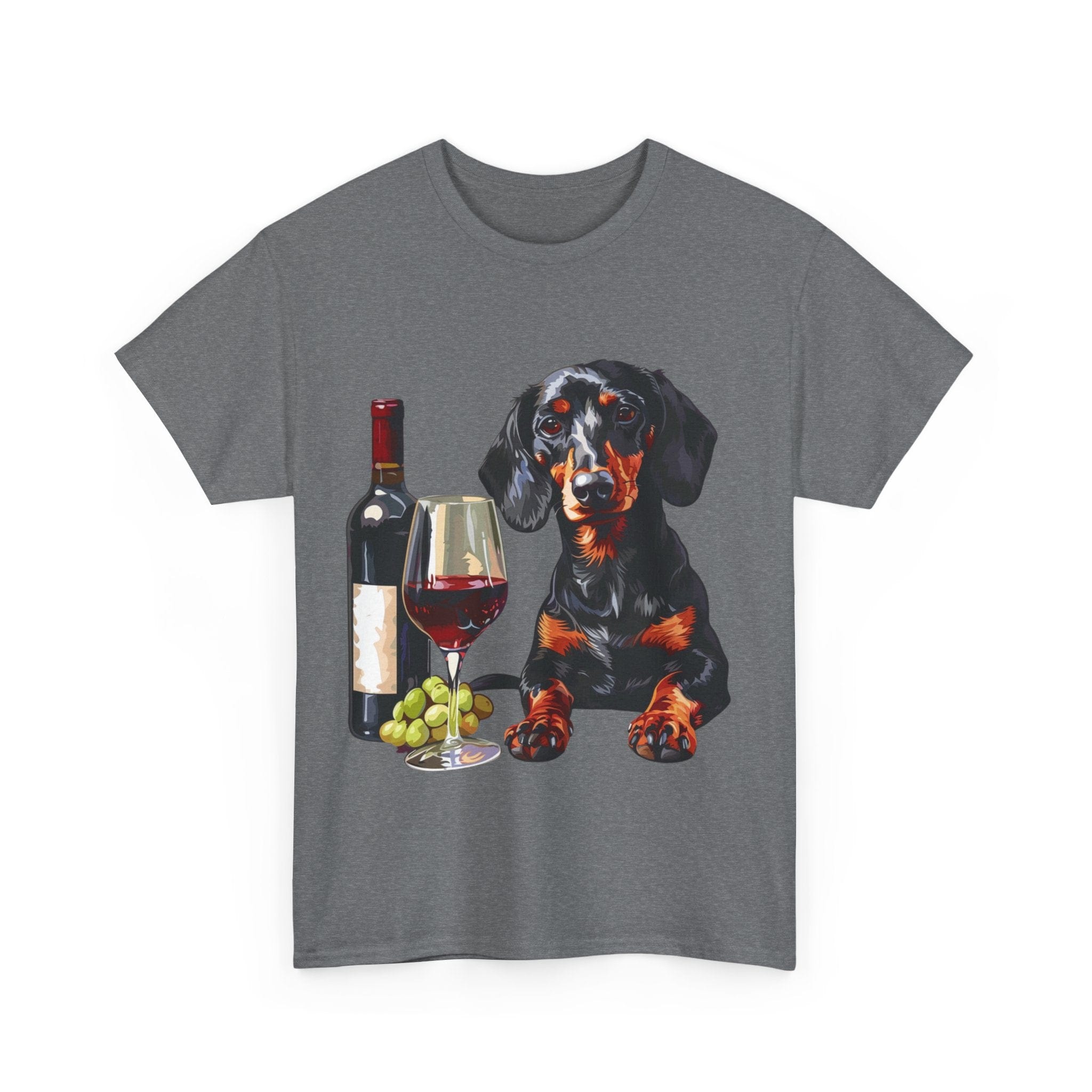 Printify T-Shirt Dachshund Wine Lover Unisex Cotton Tee