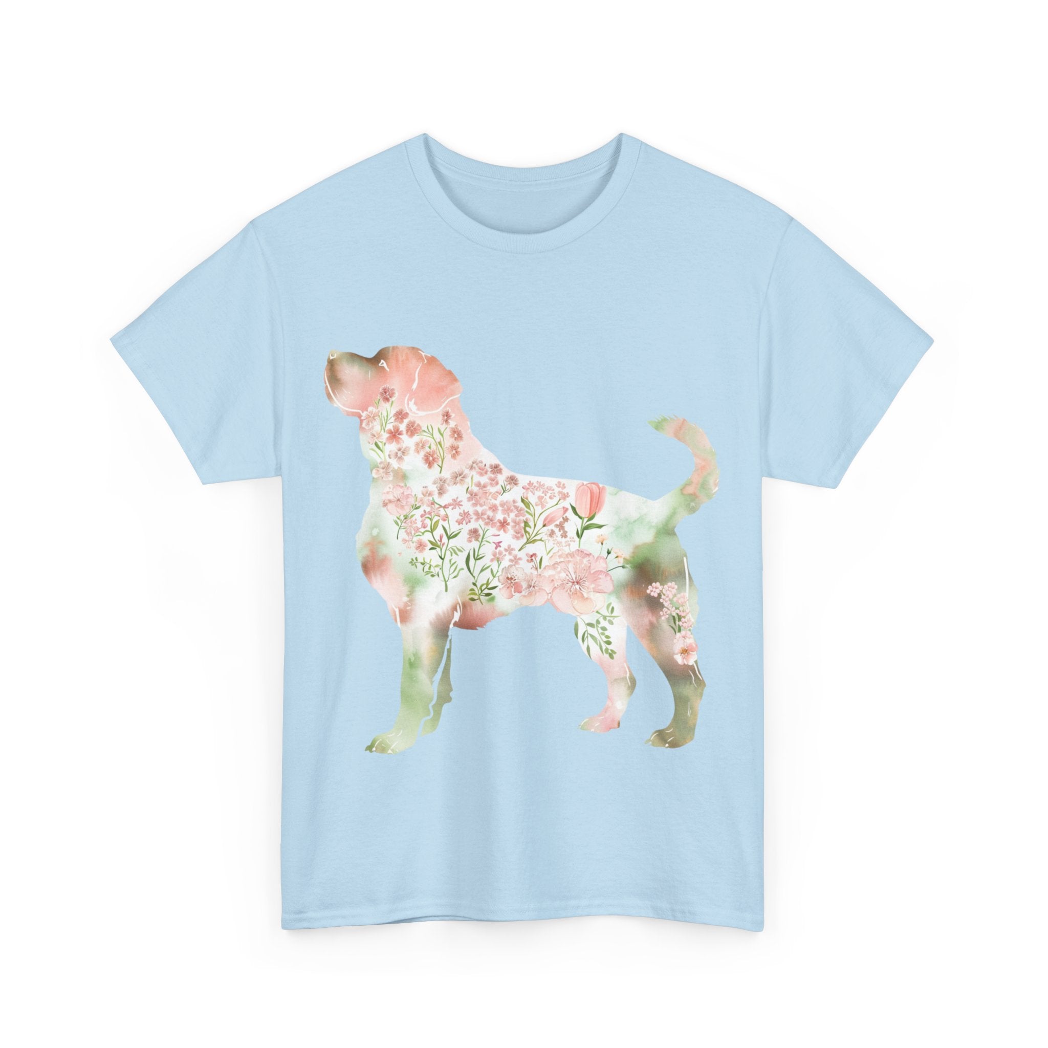 Printify T-Shirt Floral Labrador Retriever Unisex Cotton Tee