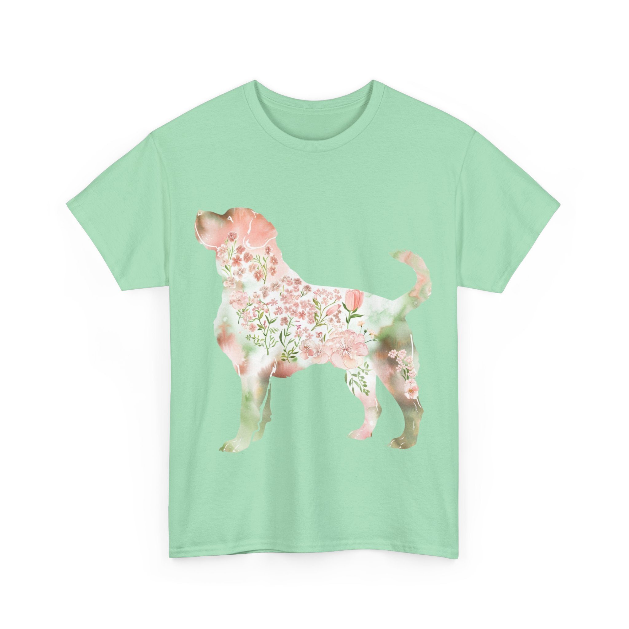 Printify T-Shirt Floral Labrador Retriever Unisex Cotton Tee