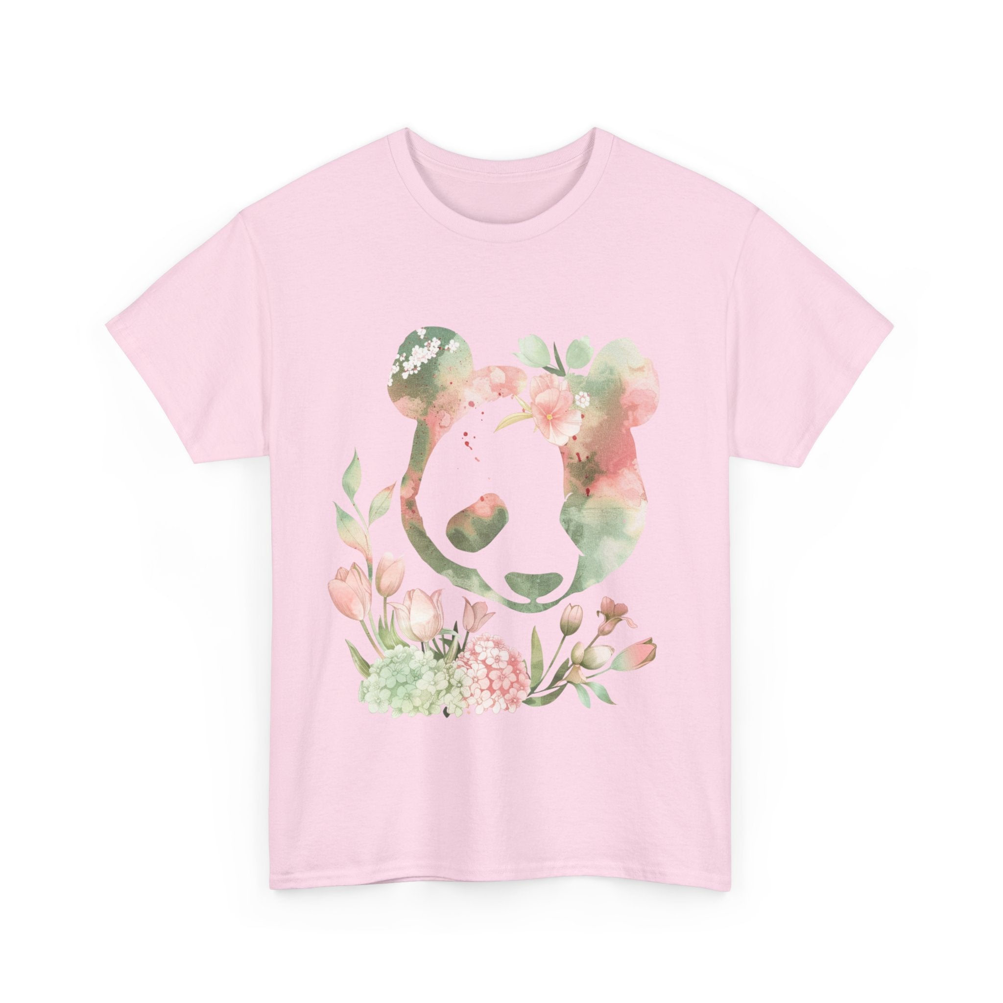 Printify T-Shirt Floral Panda Unisex Cotton Tee