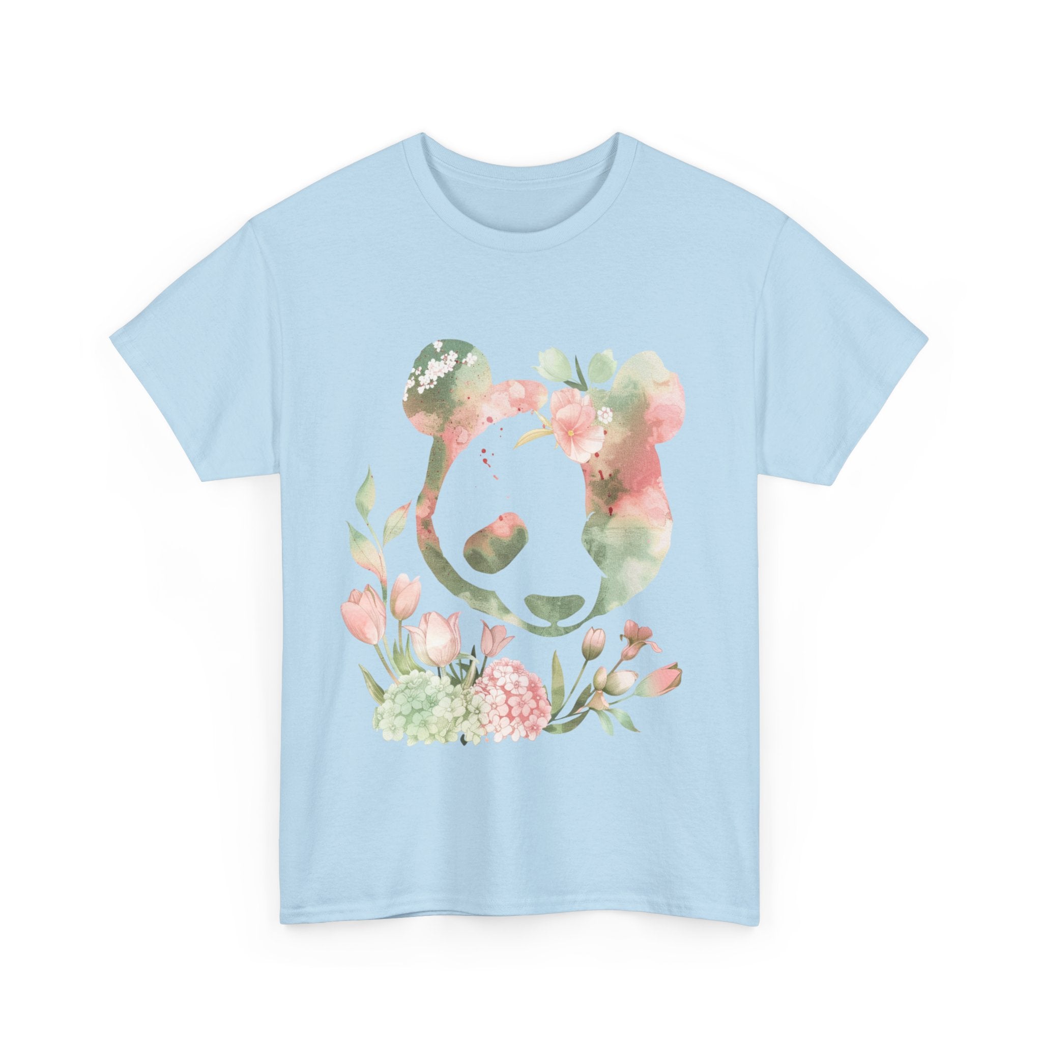 Printify T-Shirt Floral Panda Unisex Cotton Tee