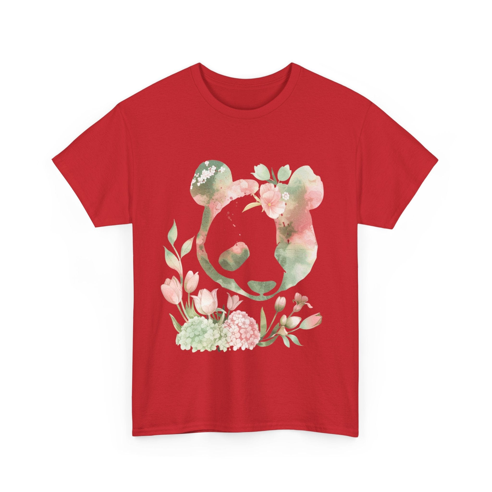 Printify T-Shirt Floral Panda Unisex Cotton Tee