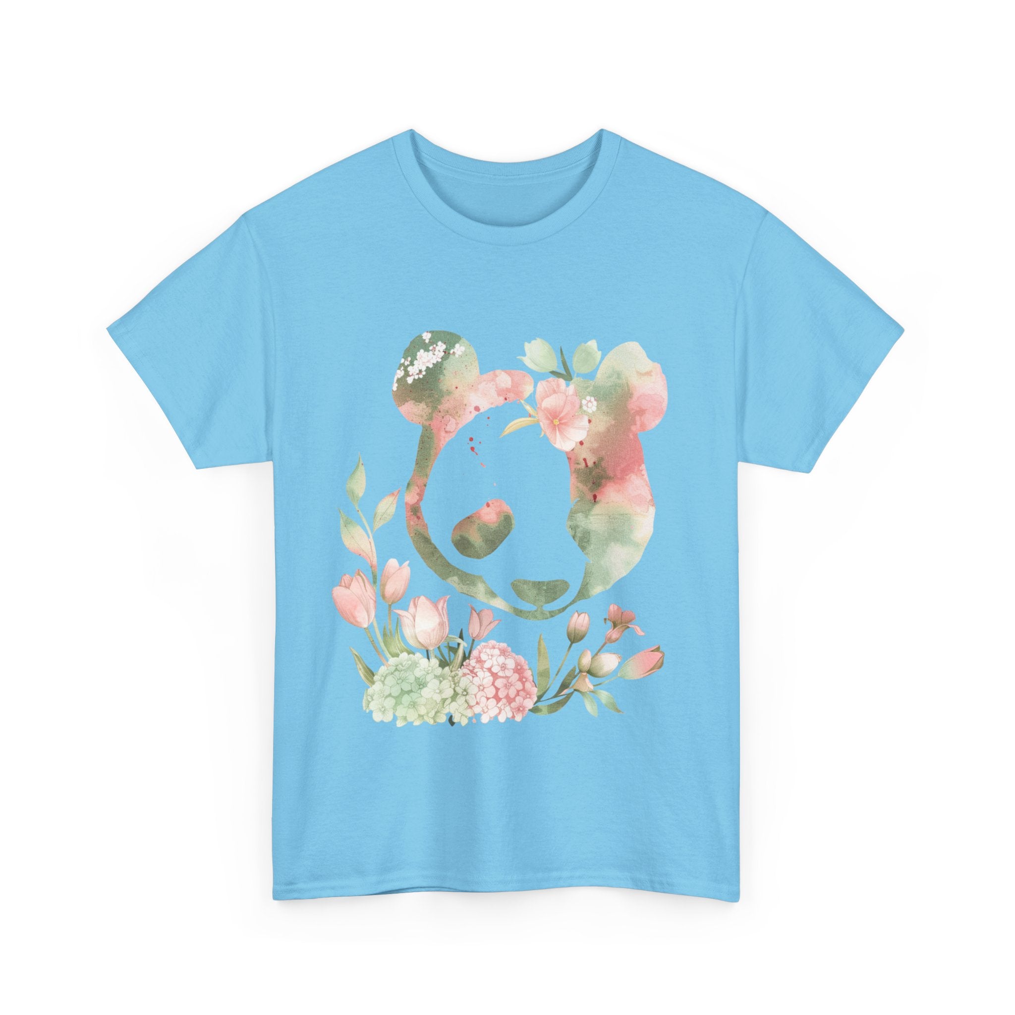 Printify T-Shirt Floral Panda Unisex Cotton Tee