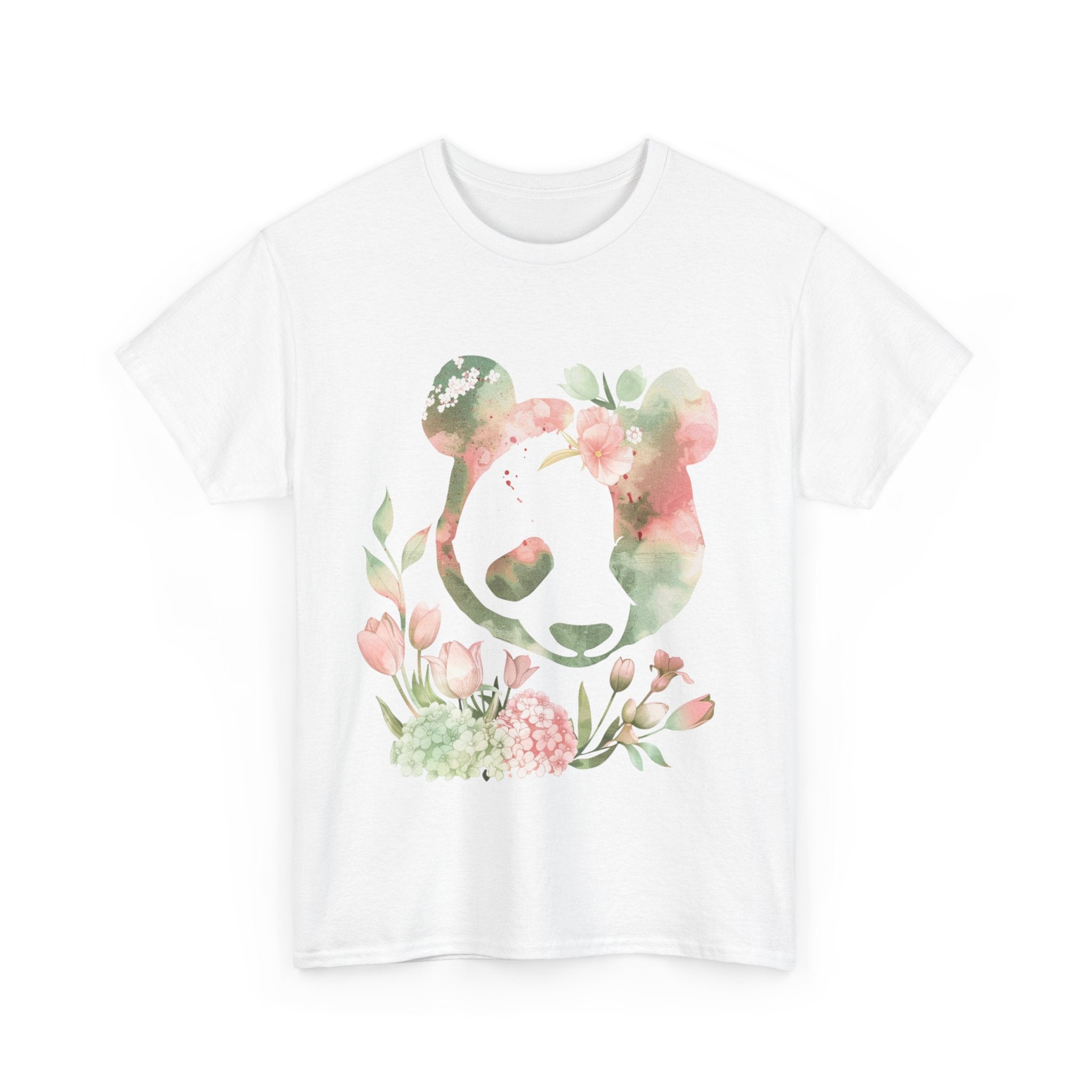 Printify T-Shirt Floral Panda Unisex Cotton Tee