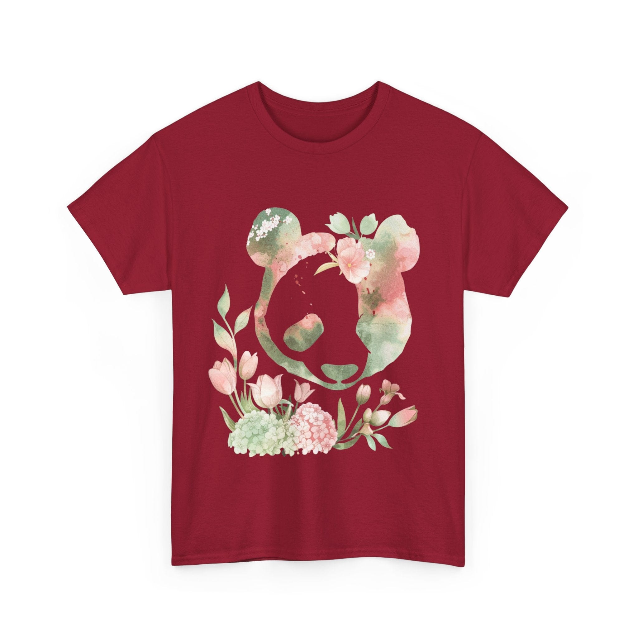 Printify T-Shirt Floral Panda Unisex Cotton Tee