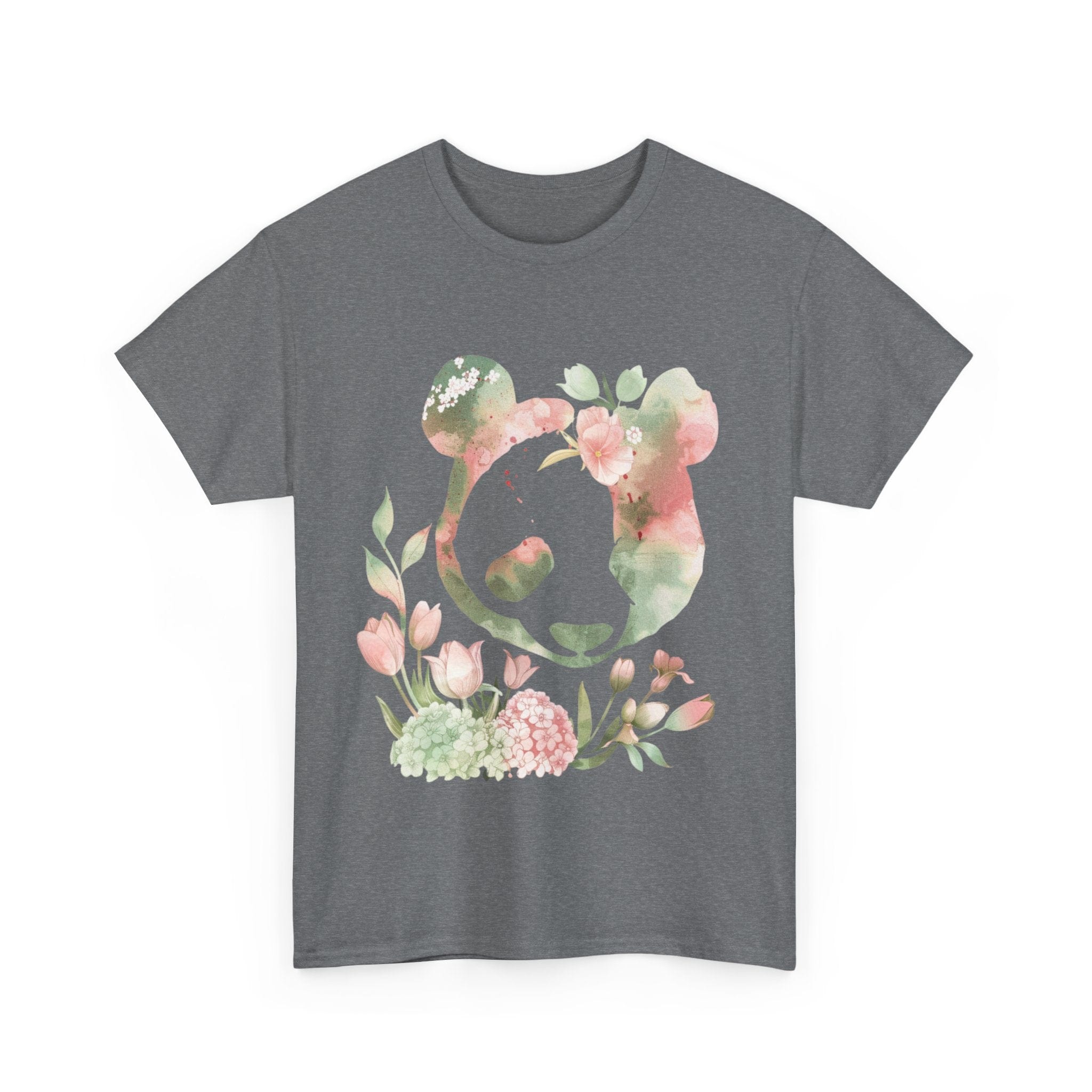 Printify T-Shirt Floral Panda Unisex Cotton Tee