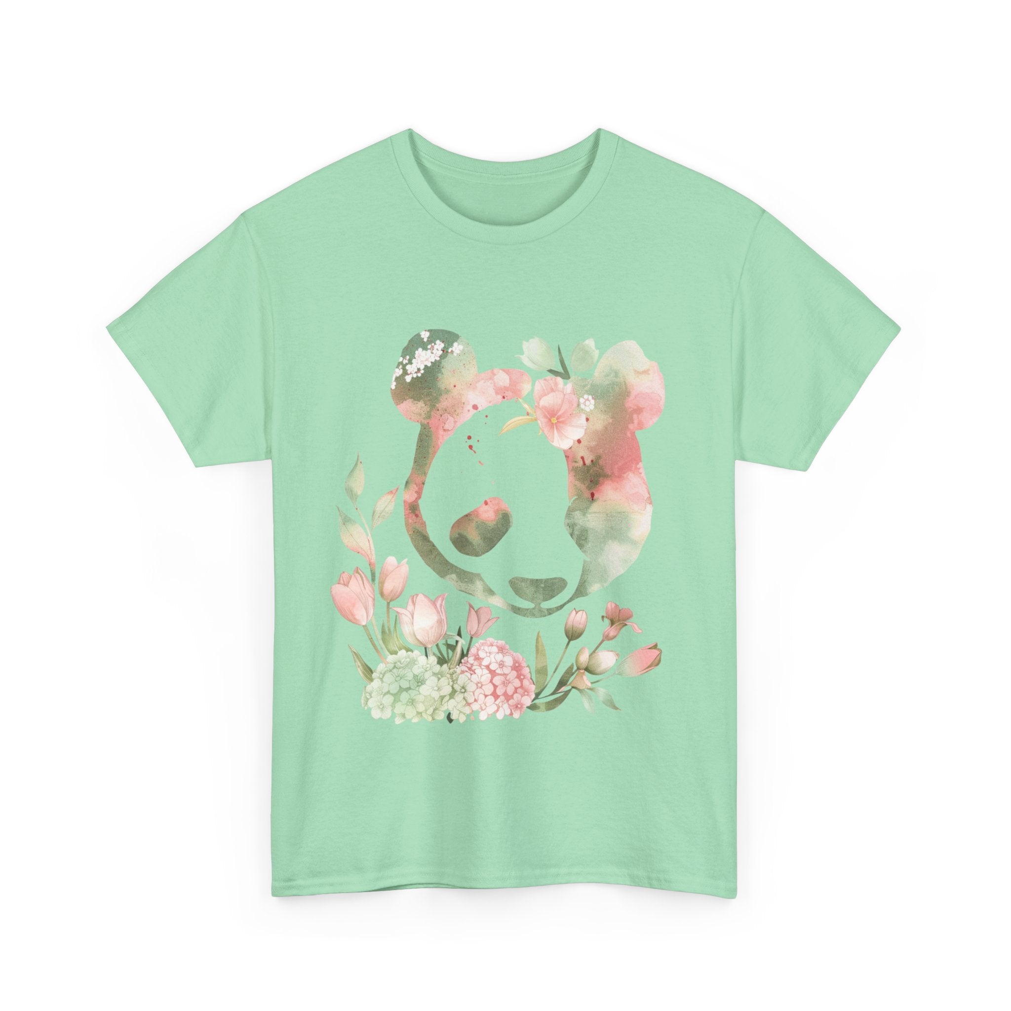 Printify T-Shirt Floral Panda Unisex Cotton Tee