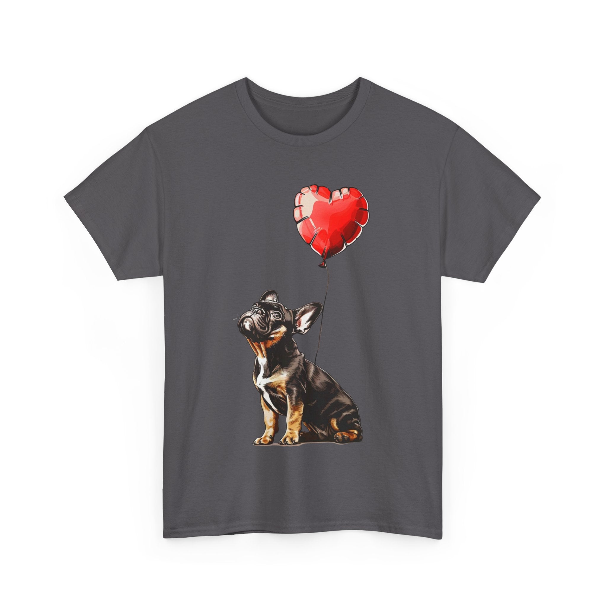 Printify T-Shirt French Bulldog Heart Balloon T-Shirt – Cute Dog Lover's Apparel with Adorable Balloon Design