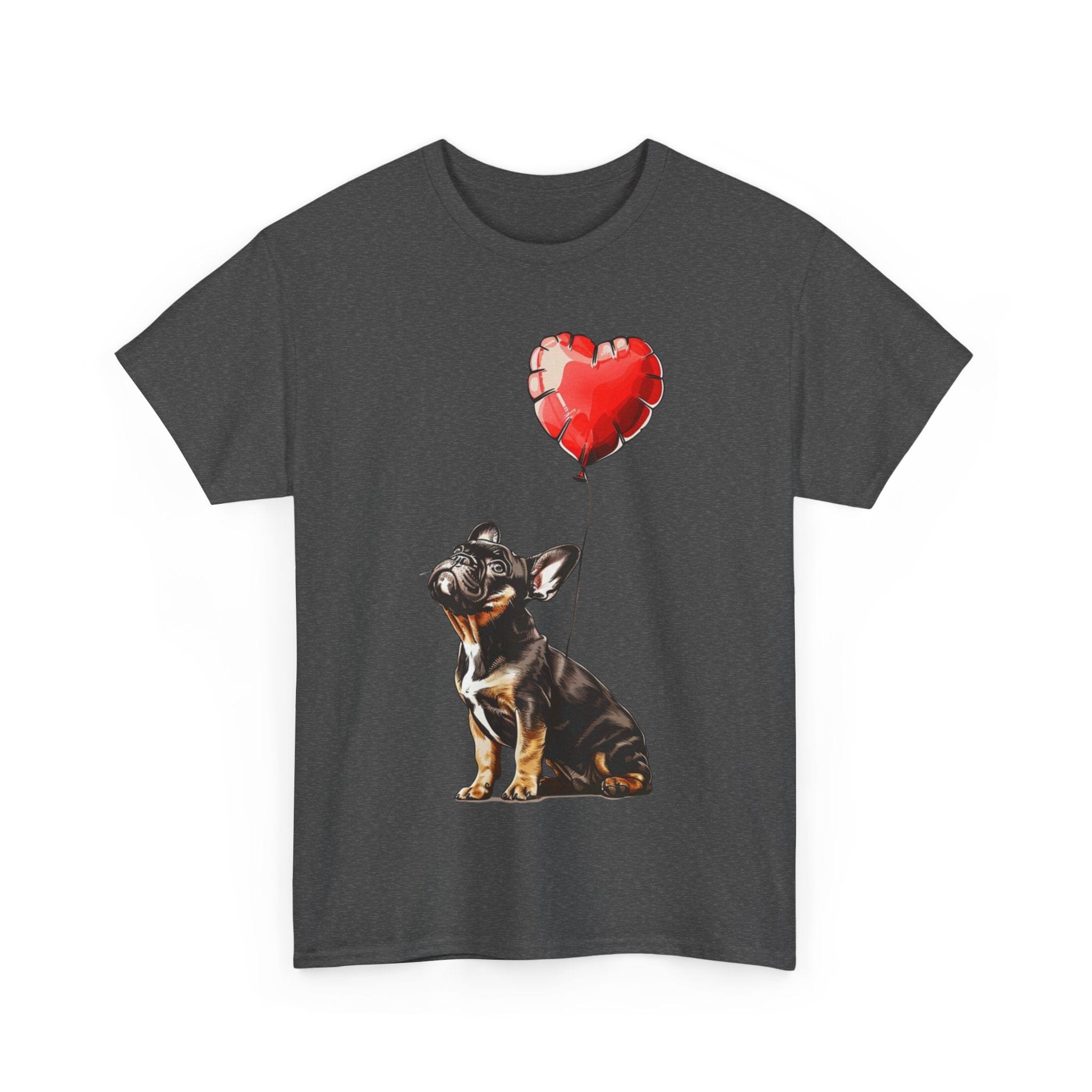 Printify T-Shirt French Bulldog Heart Balloon T-Shirt – Cute Dog Lover's Apparel with Adorable Balloon Design