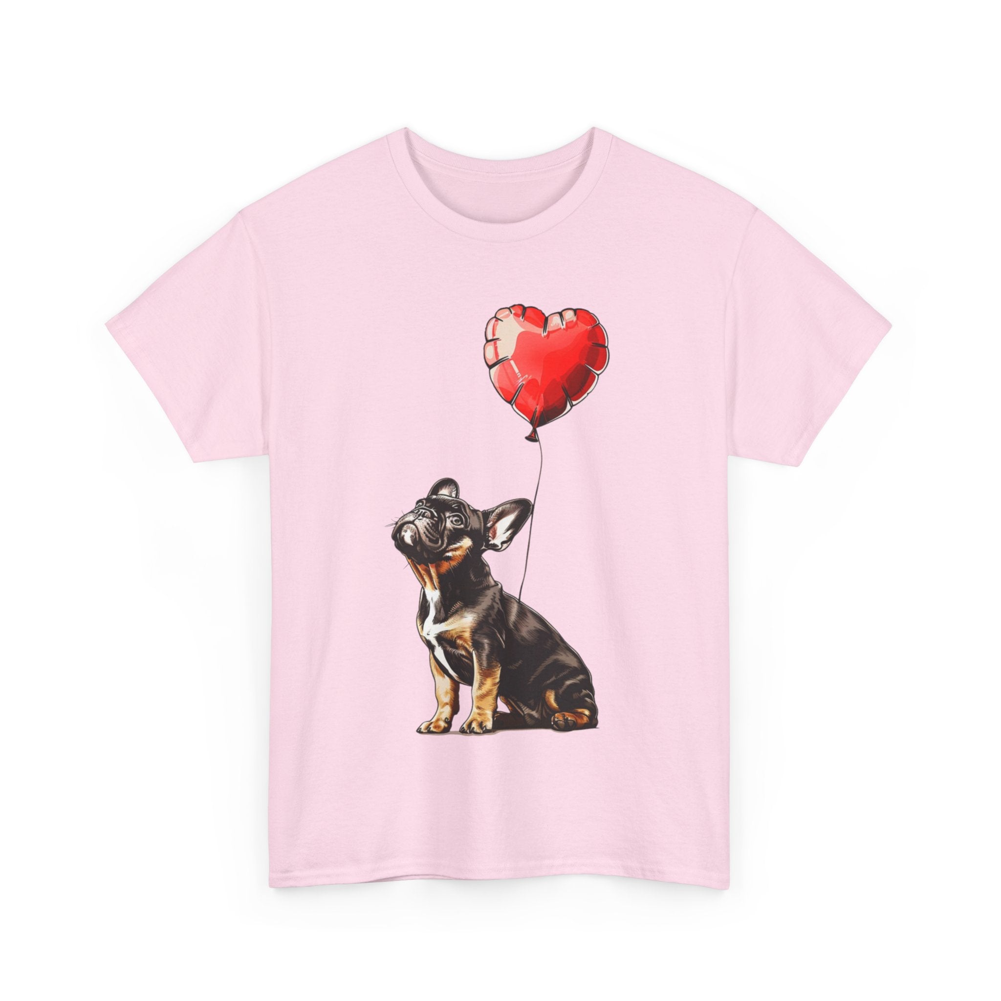 Printify T-Shirt French Bulldog Heart Balloon T-Shirt – Cute Dog Lover's Apparel with Adorable Balloon Design