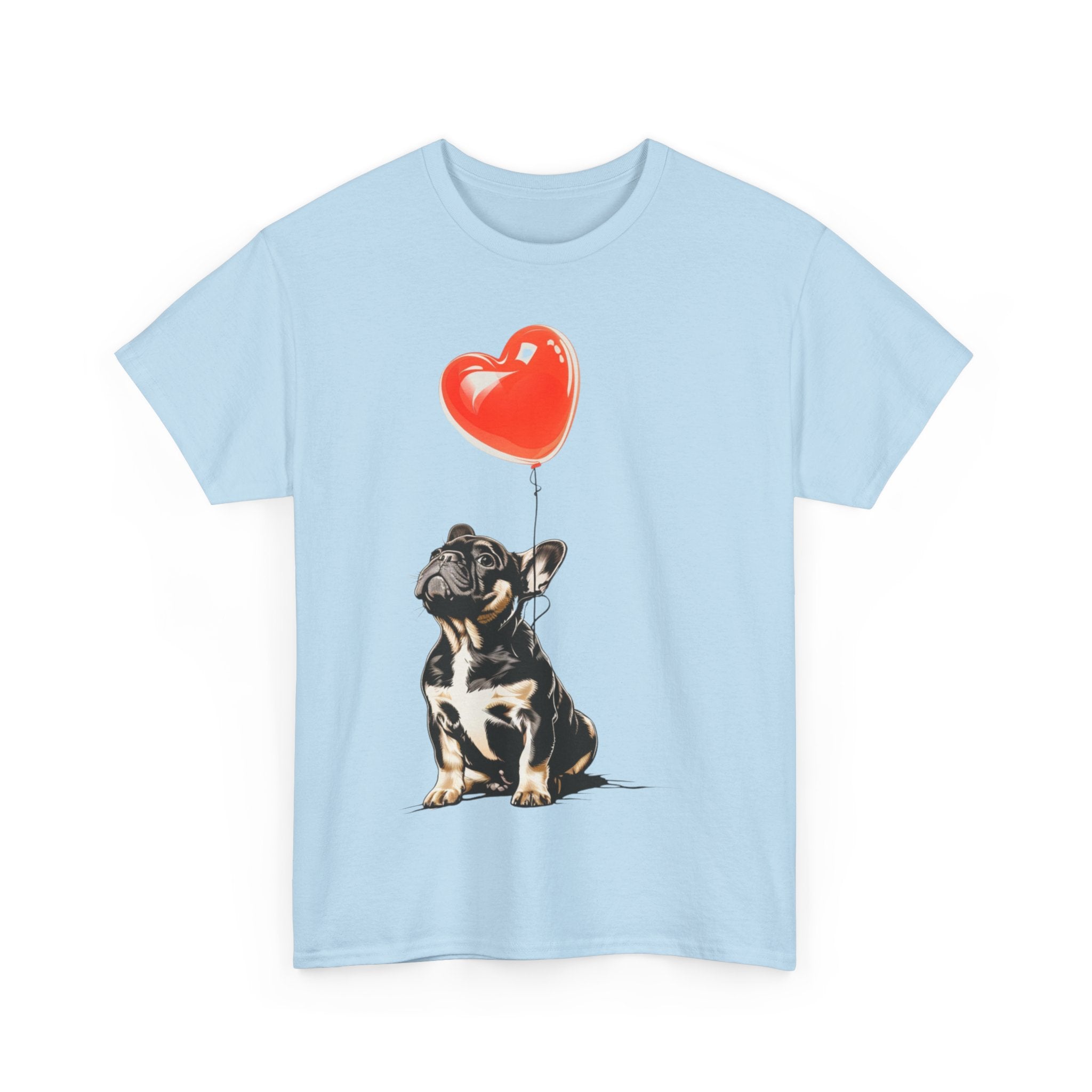 Printify T-Shirt French Bulldog Love Balloon T-Shirt – Adorable Dog Lover's Apparel with Heart Balloon Art