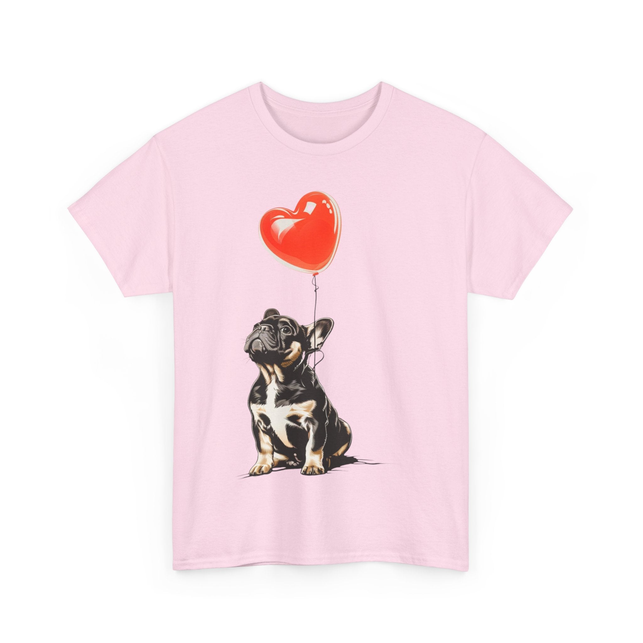 Printify T-Shirt French Bulldog Love Balloon T-Shirt – Adorable Dog Lover's Apparel with Heart Balloon Art