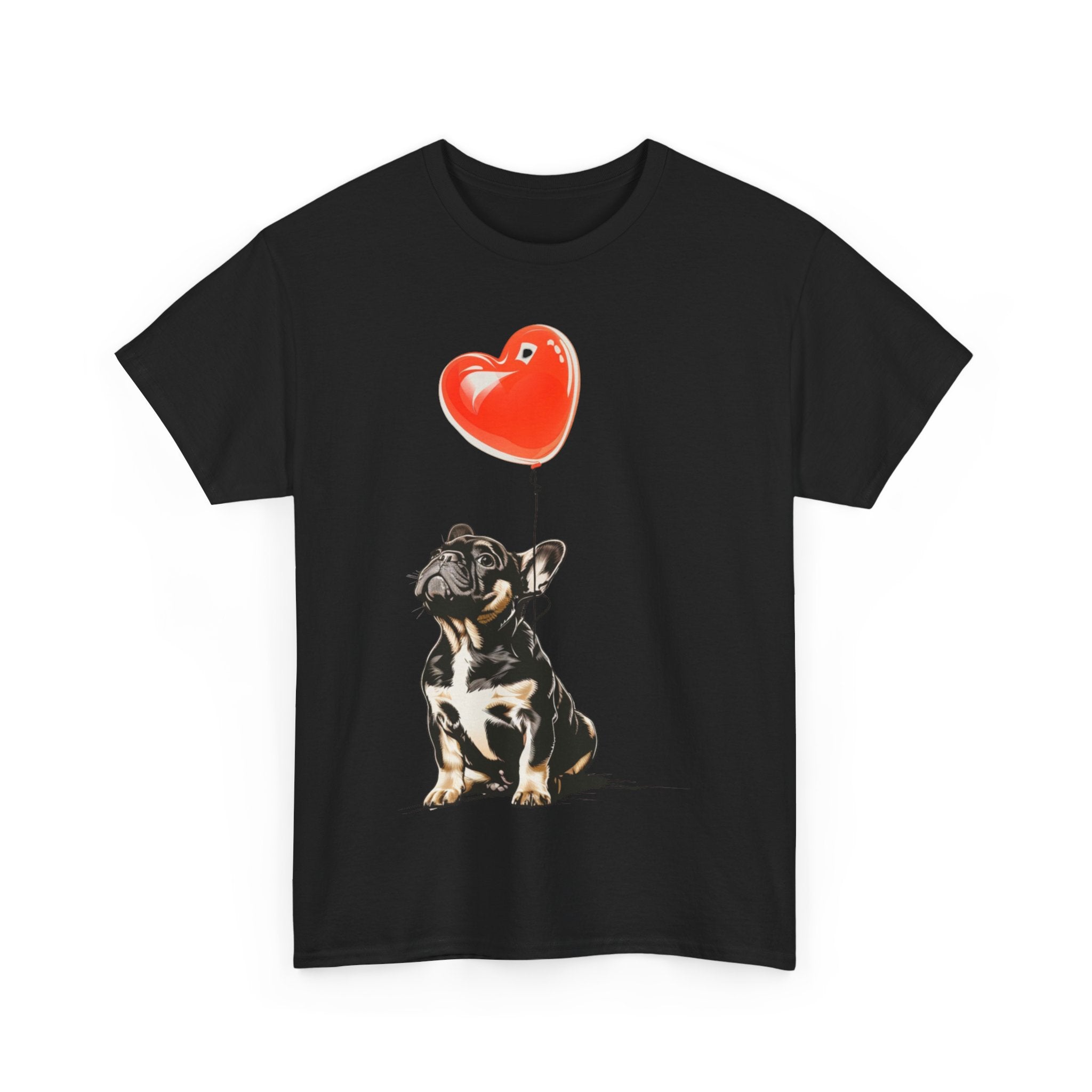 Printify T-Shirt French Bulldog Love Balloon T-Shirt – Adorable Dog Lover's Apparel with Heart Balloon Art