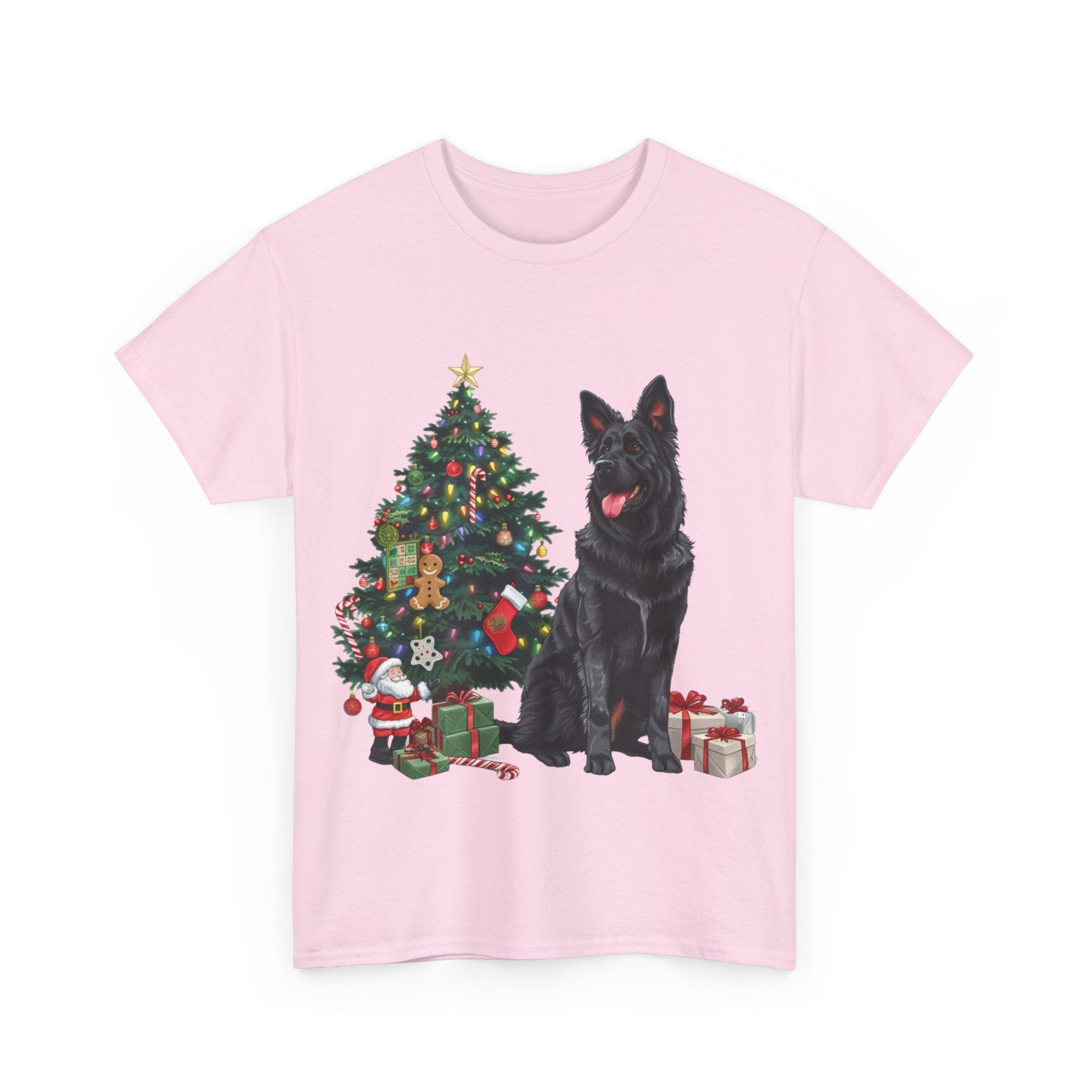 Printify T-Shirt German Shepherd Christmas Tree with Gifts – Festive Holiday Dog Art for Christmas Celebration