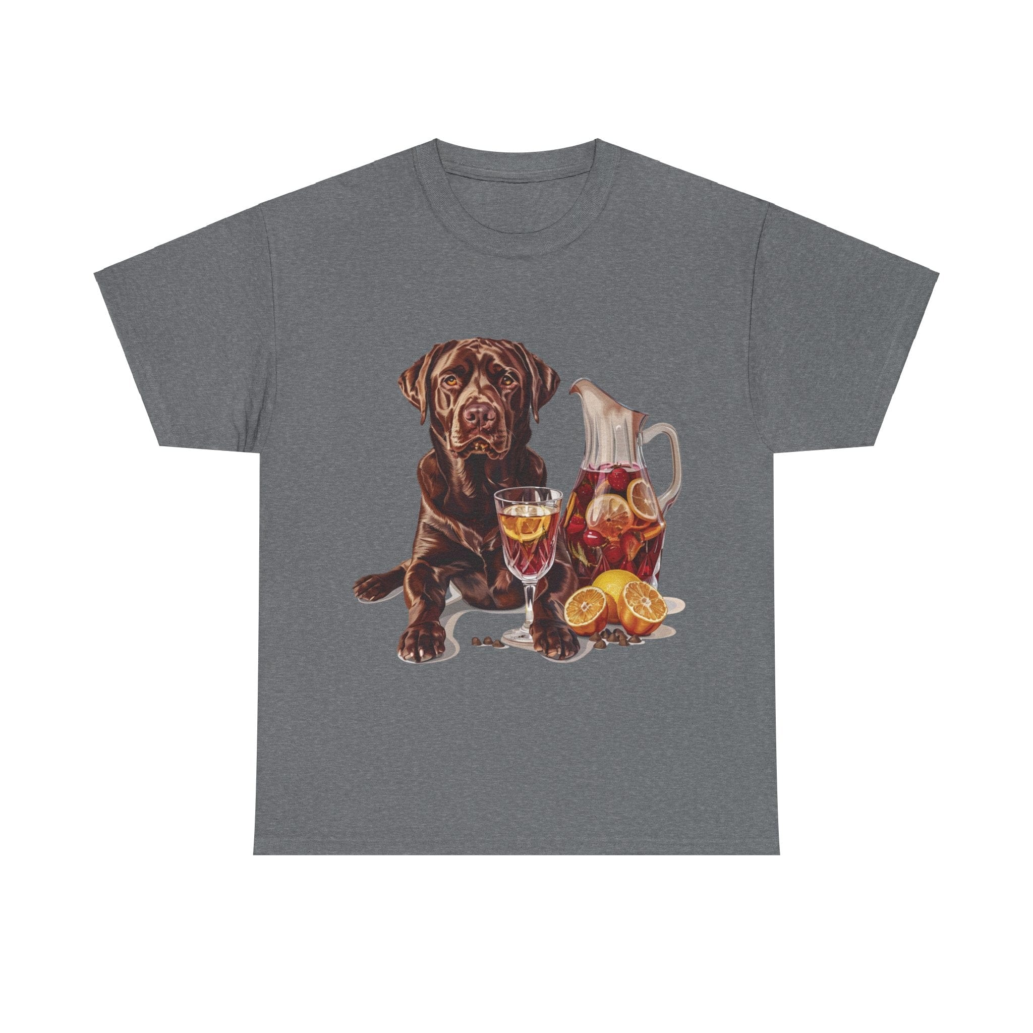 Printify T-Shirt Graphite Heather / S Chocolate Lab & Fruity Sangria – A Delightful Duo for Every Occasion