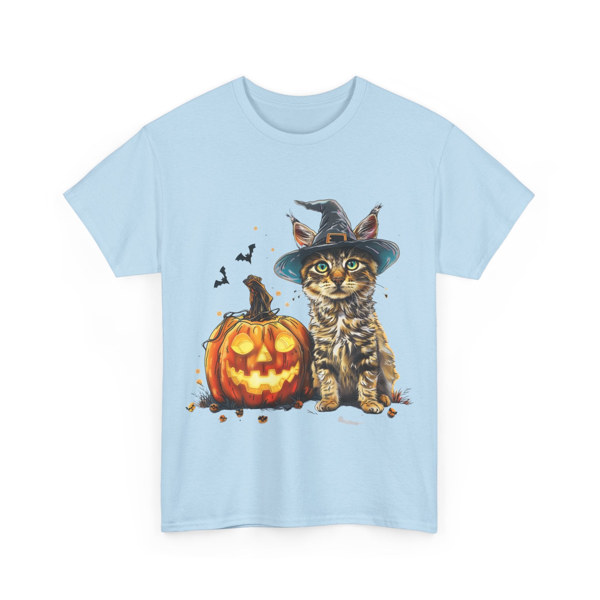 Printify T-Shirt Halloween Golden Retriever in Witch Hat Tee – Unisex Cotton Shirt