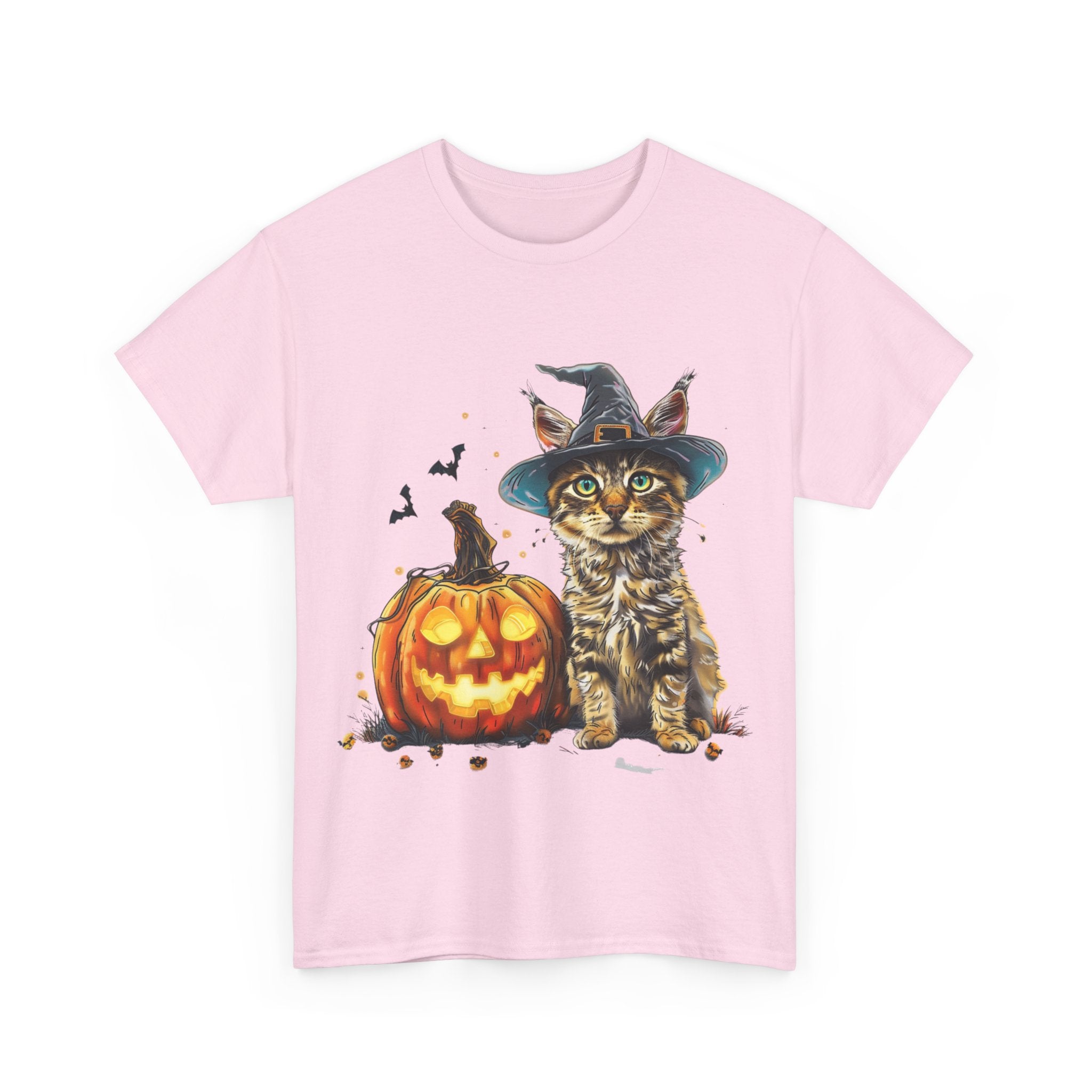 Printify T-Shirt Halloween Golden Retriever in Witch Hat Tee – Unisex Cotton Shirt