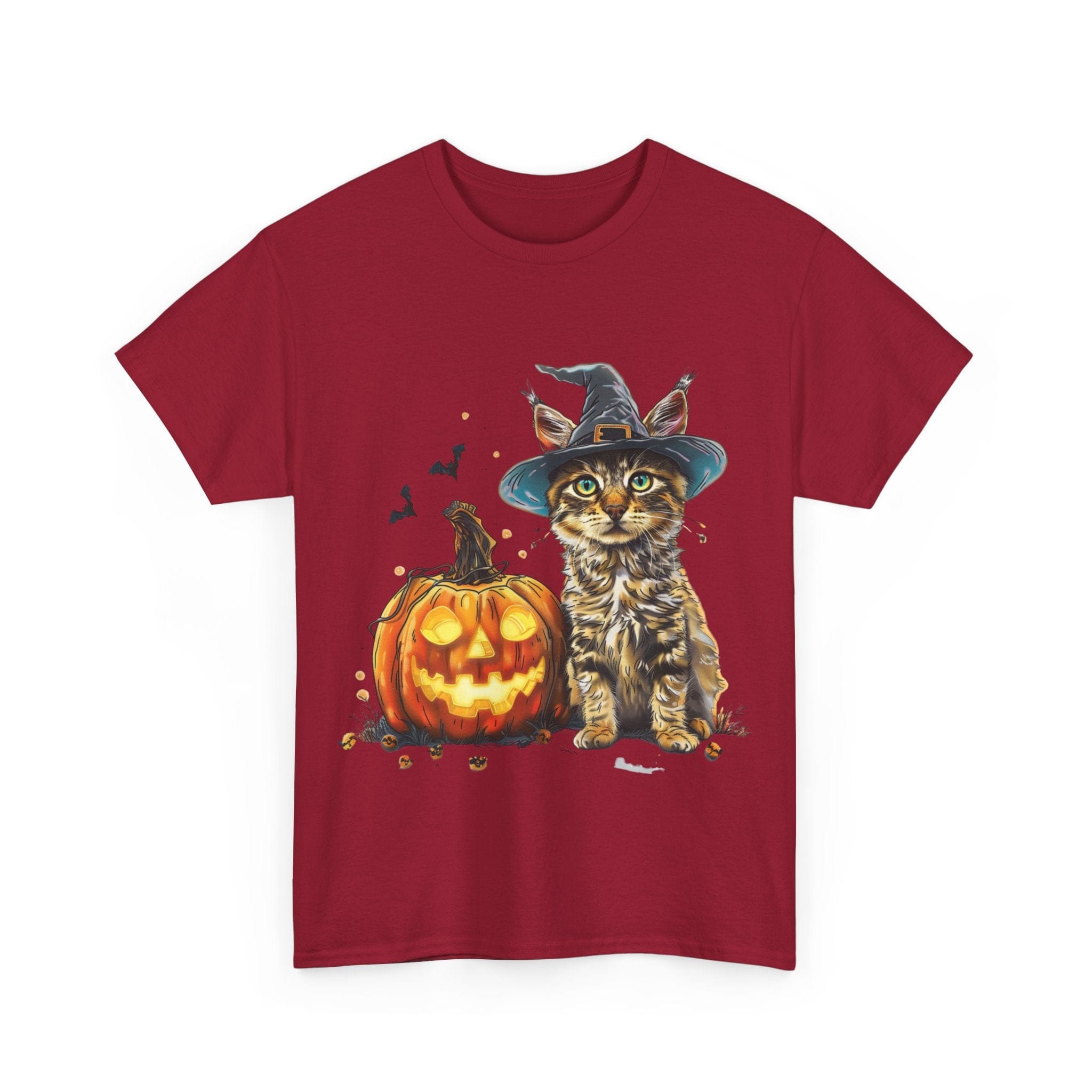 Printify T-Shirt Halloween Golden Retriever in Witch Hat Tee – Unisex Cotton Shirt